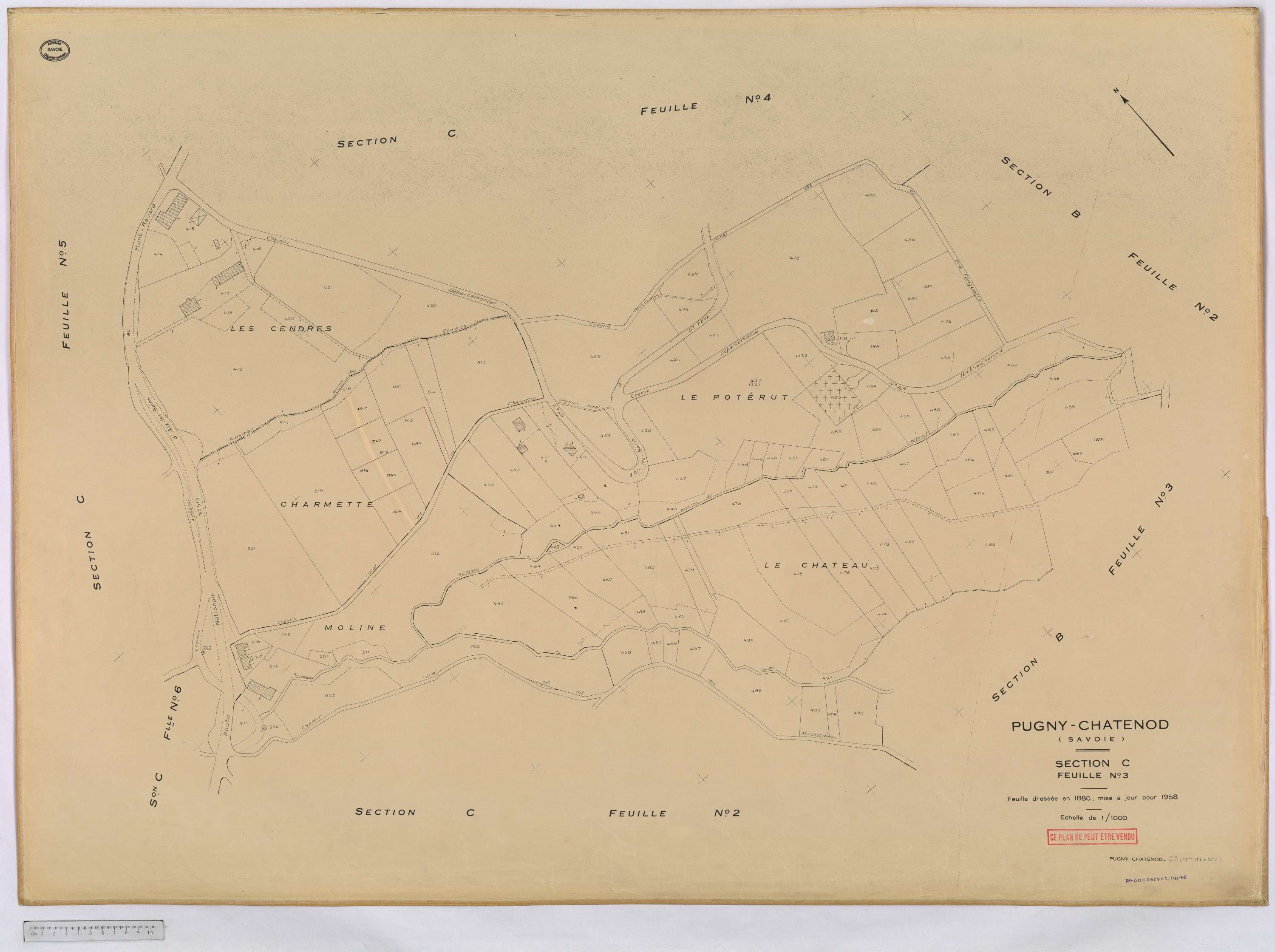 Pugny-Chatenod - Cadastre rénové, version définitive (1958).