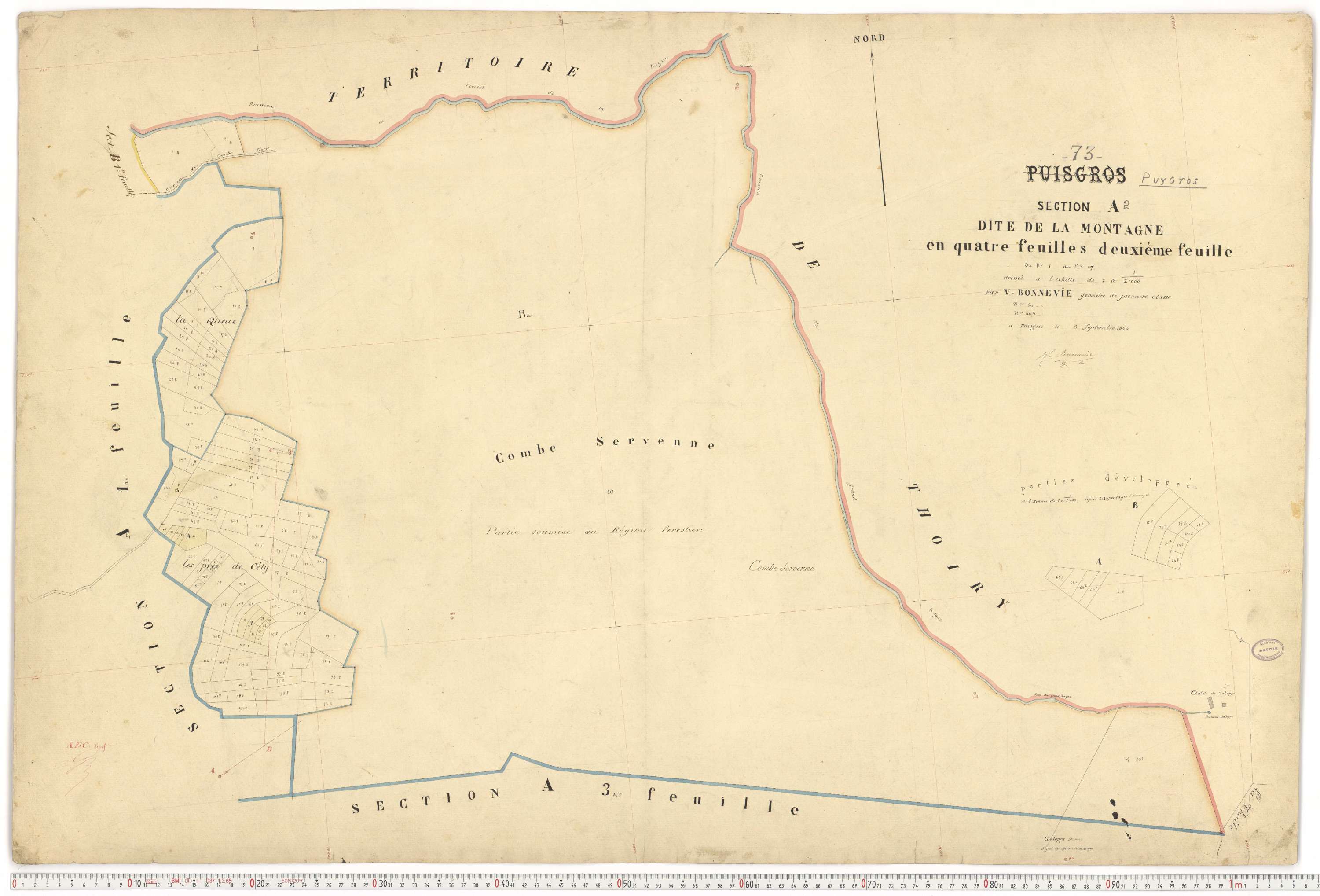 Puygros - Cadastre français (1864).