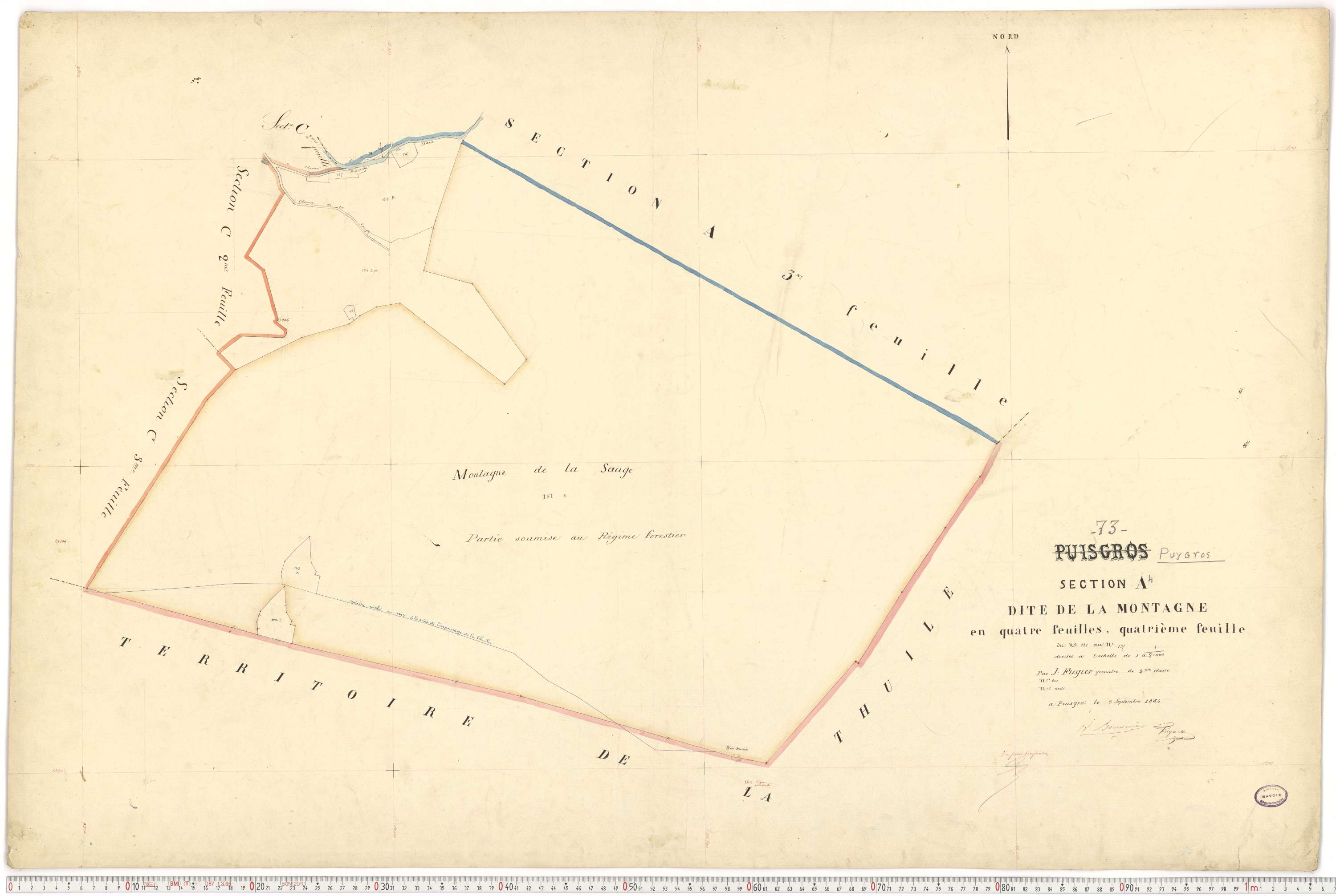 Puygros - Cadastre français (1864).