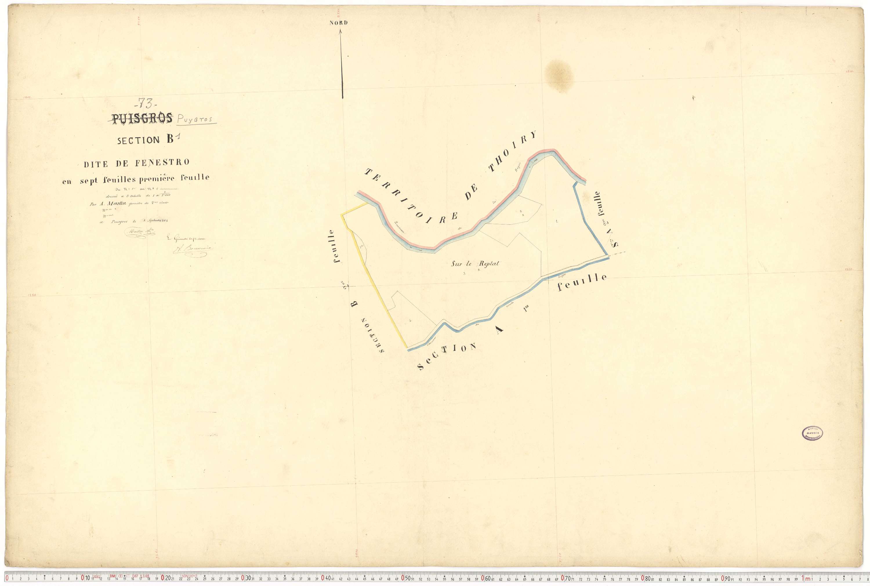 Puygros - Cadastre français (1864).