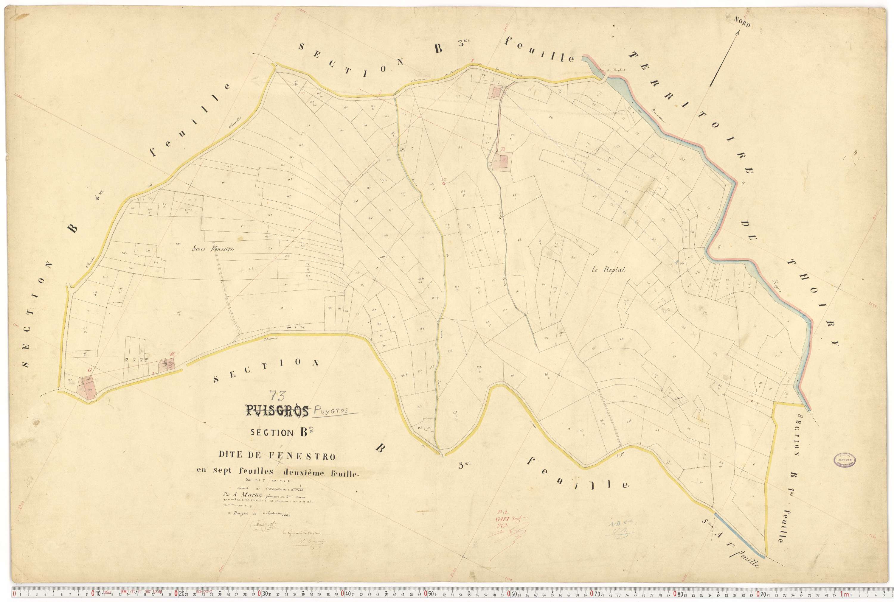 Puygros - Cadastre français (1864).