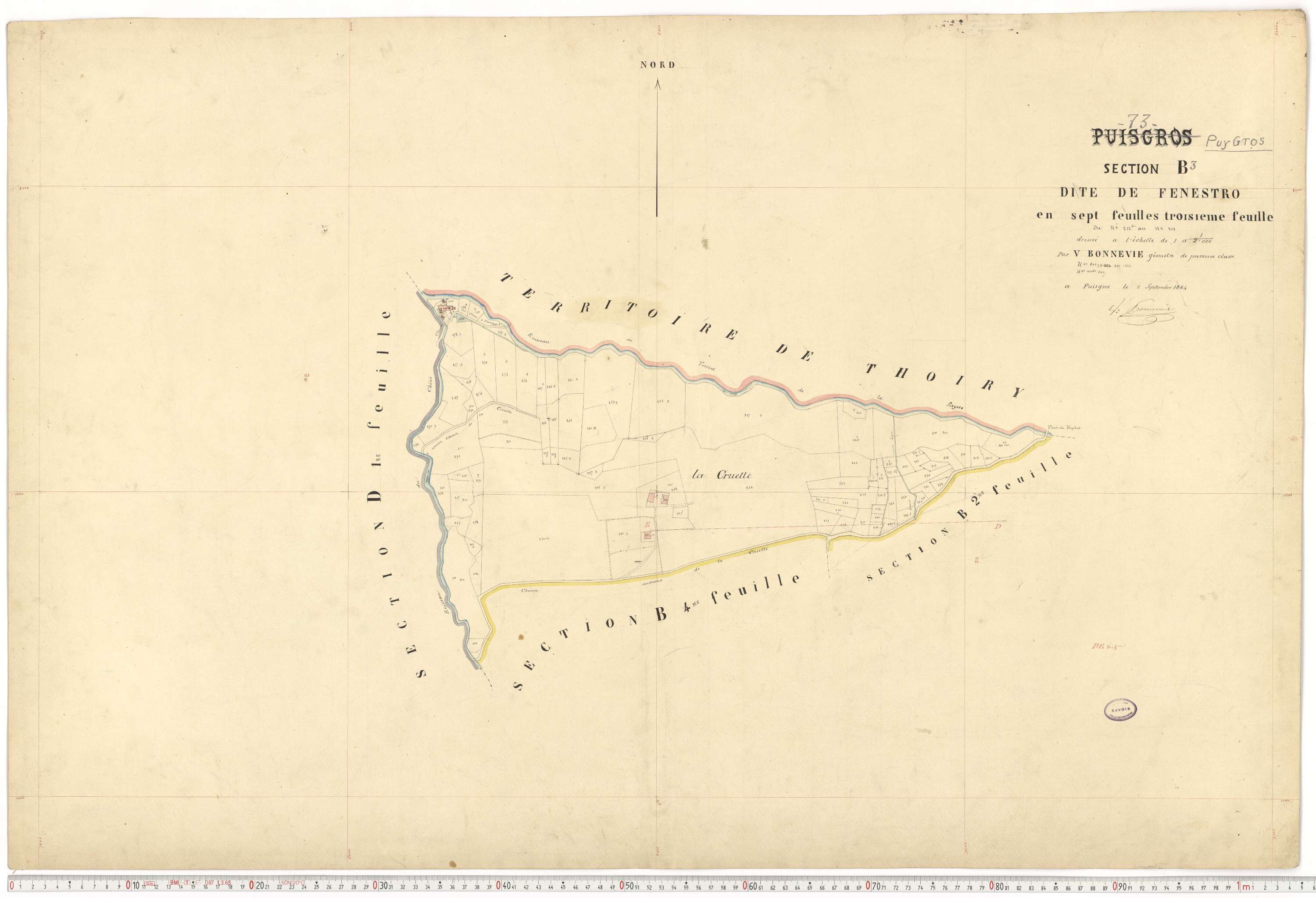 Puygros - Cadastre français (1864).