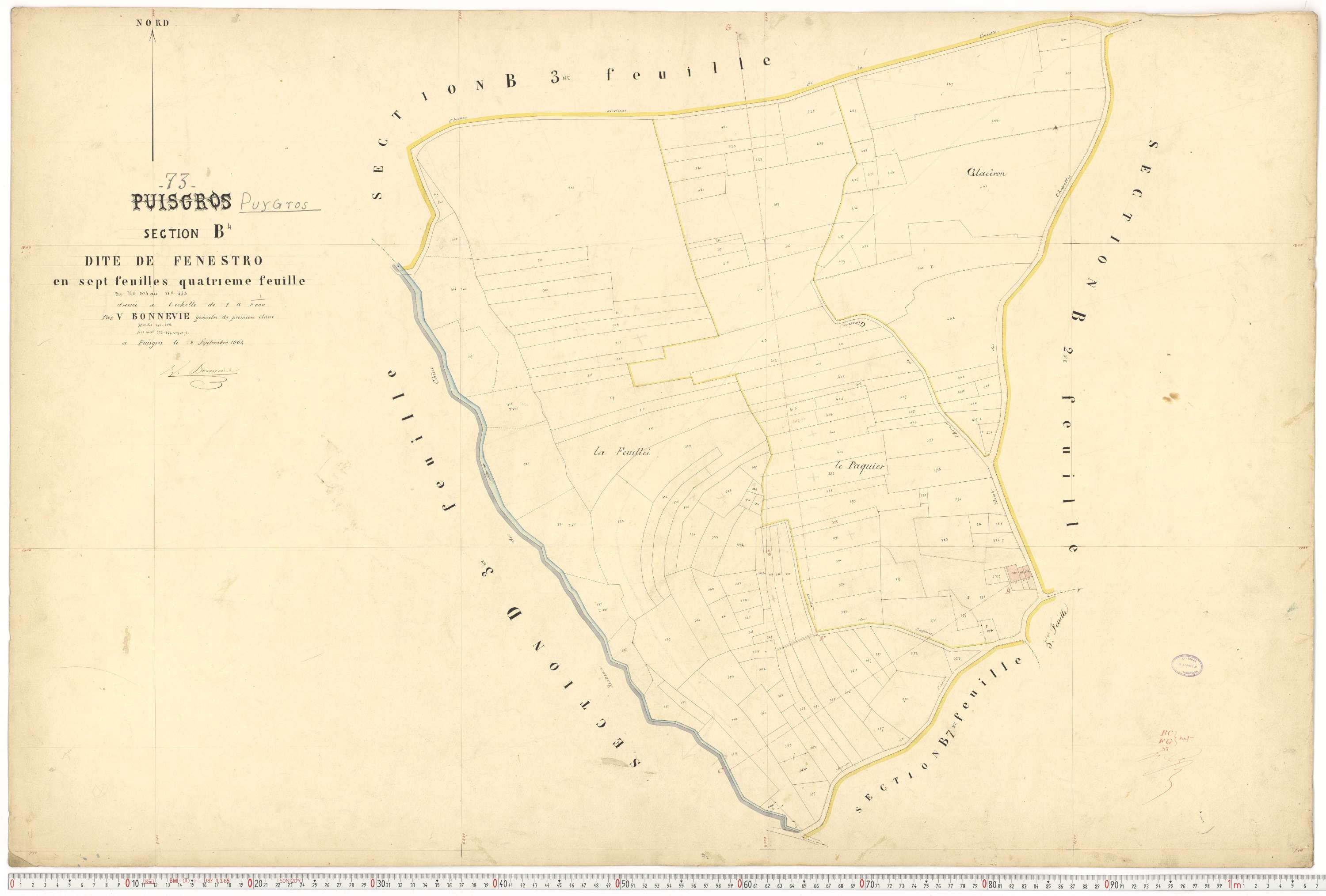 Puygros - Cadastre français (1864).