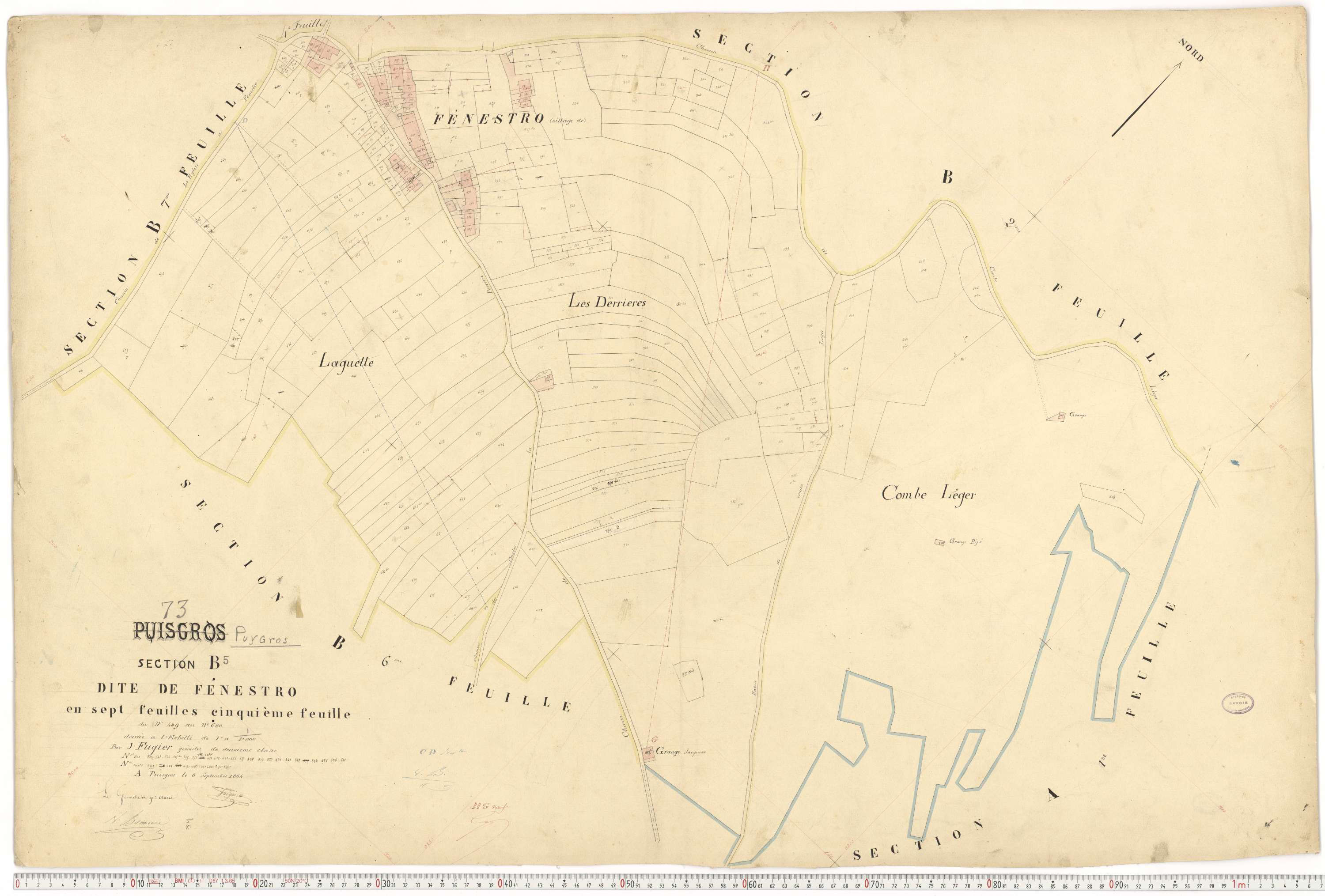 Puygros - Cadastre français (1864).