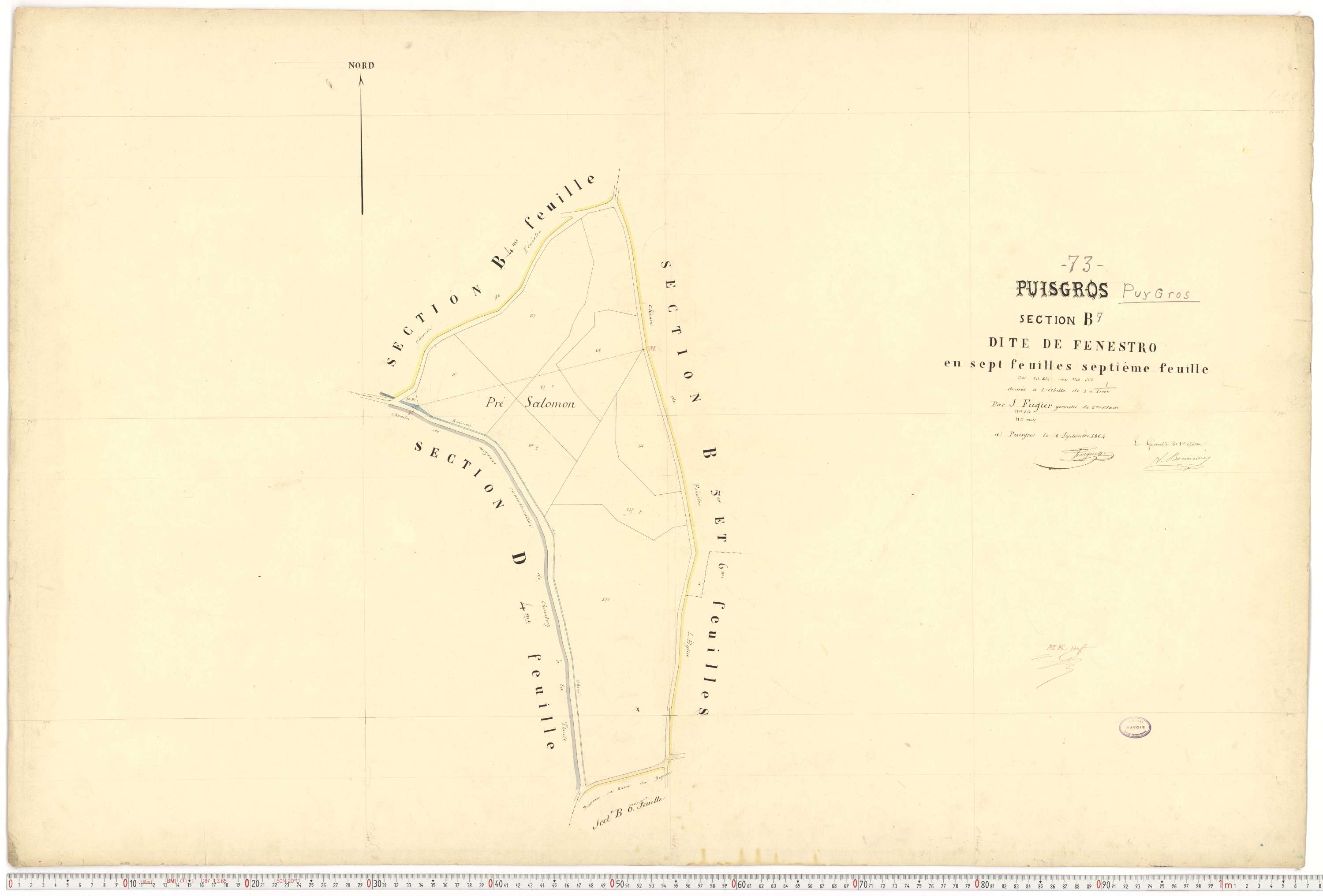 Puygros - Cadastre français (1864).