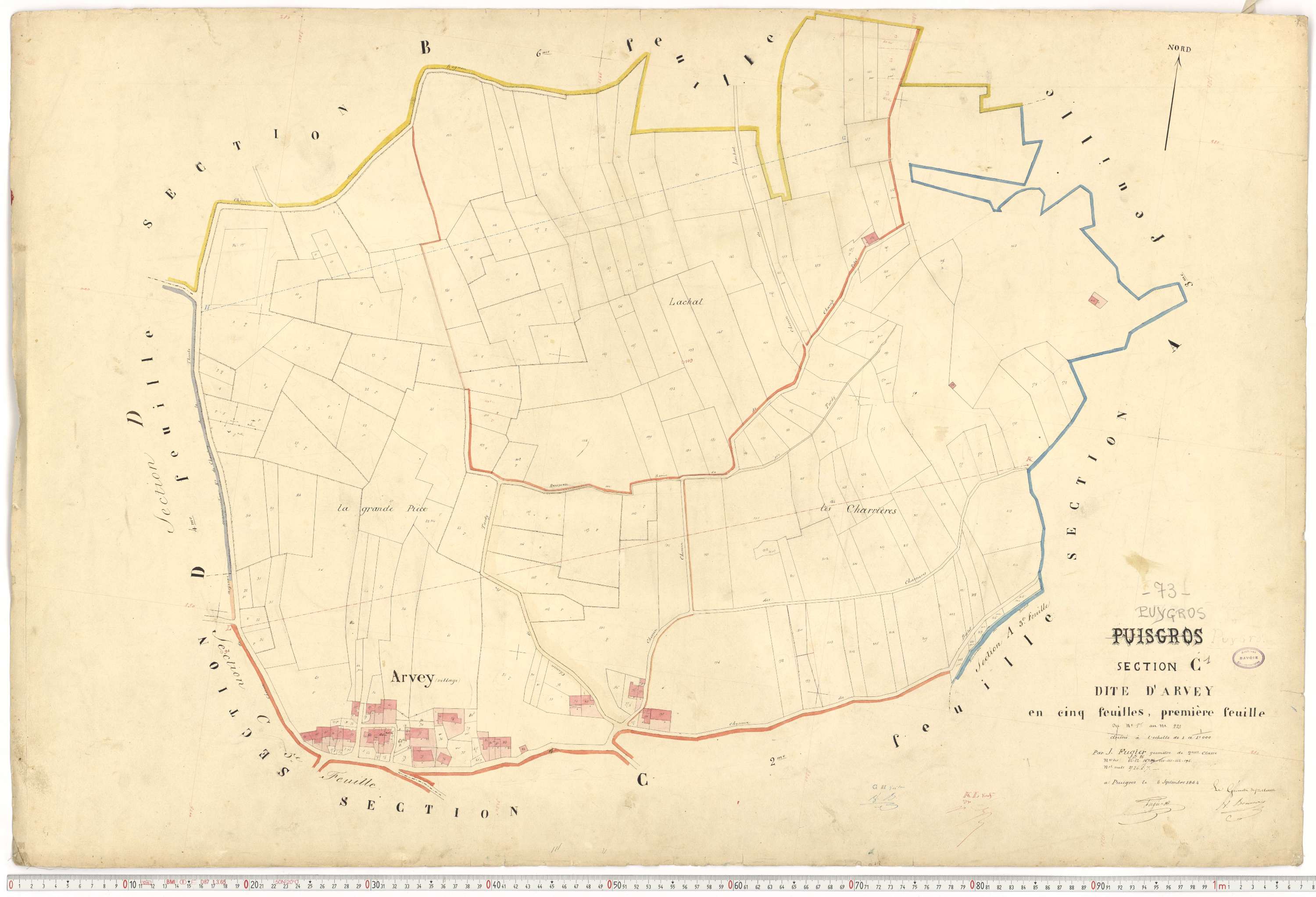 Puygros - Cadastre français (1864).
