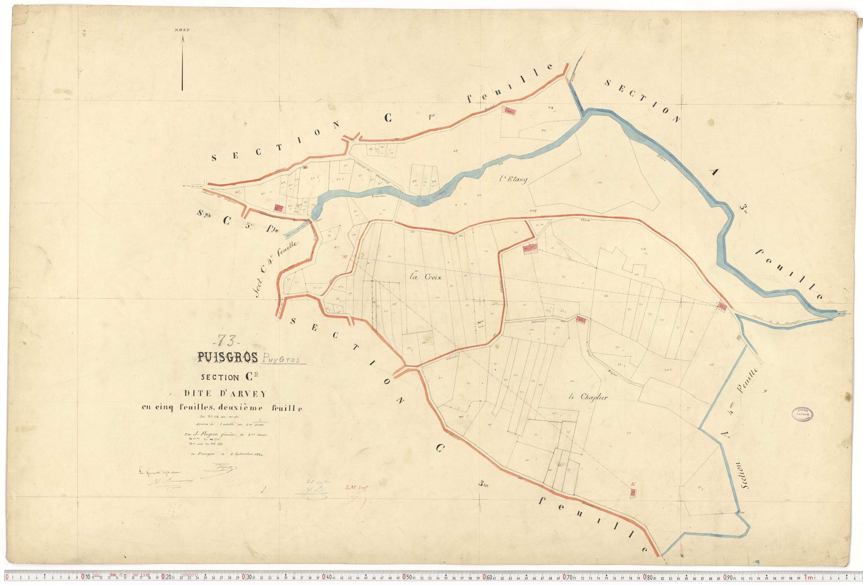 Puygros - Cadastre français (1864).