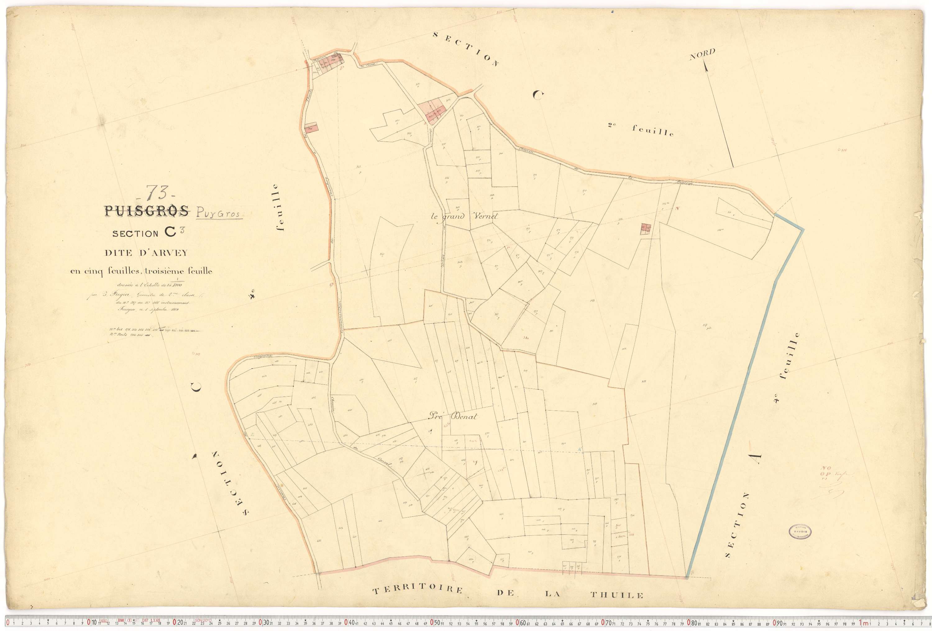 Puygros - Cadastre français (1864).