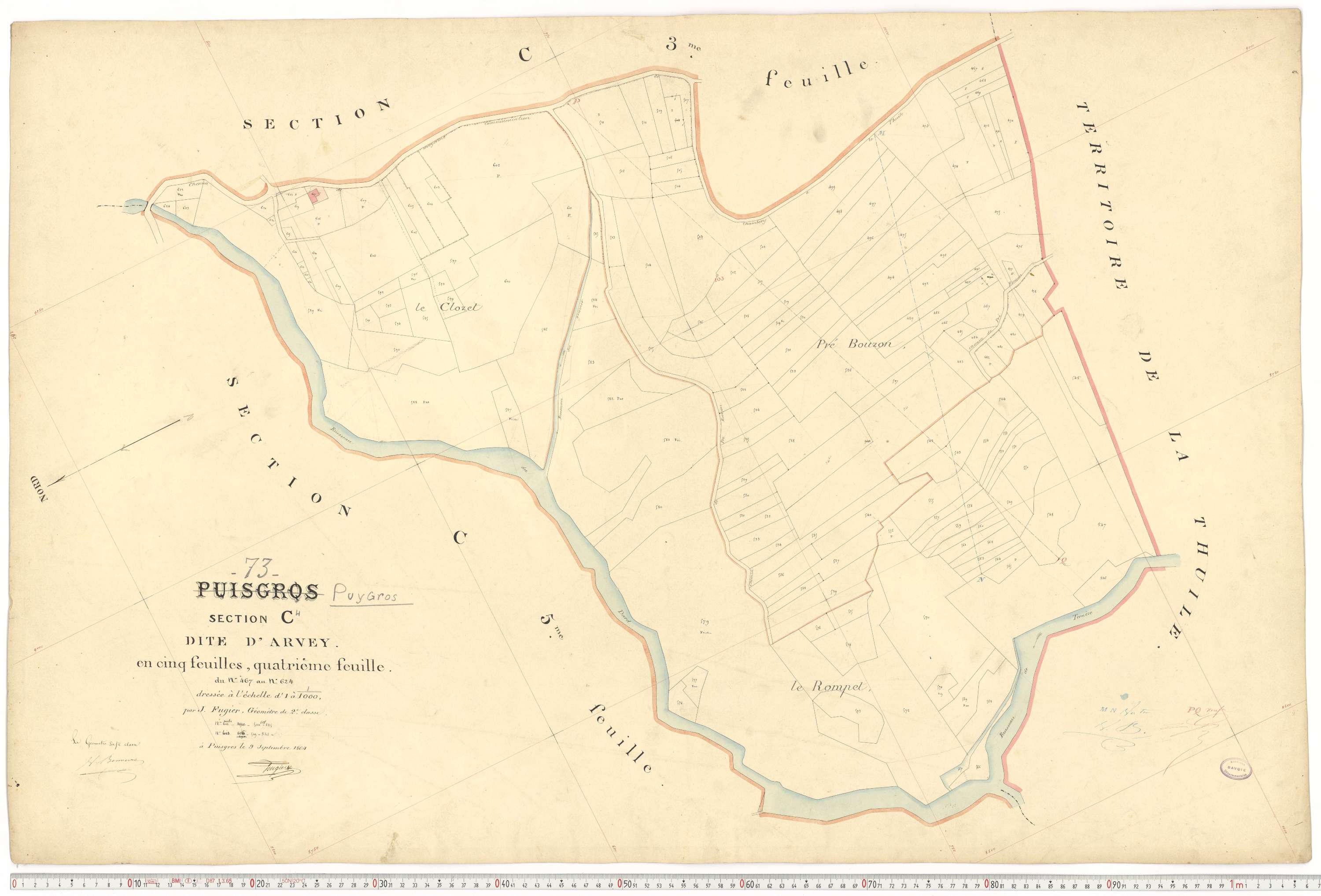 Puygros - Cadastre français (1864).
