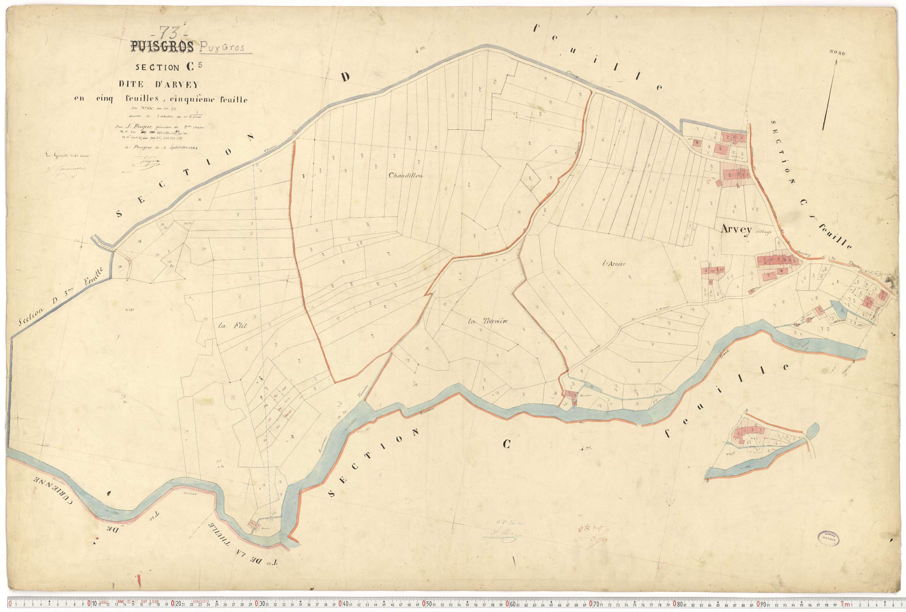 Puygros - Cadastre français (1864).