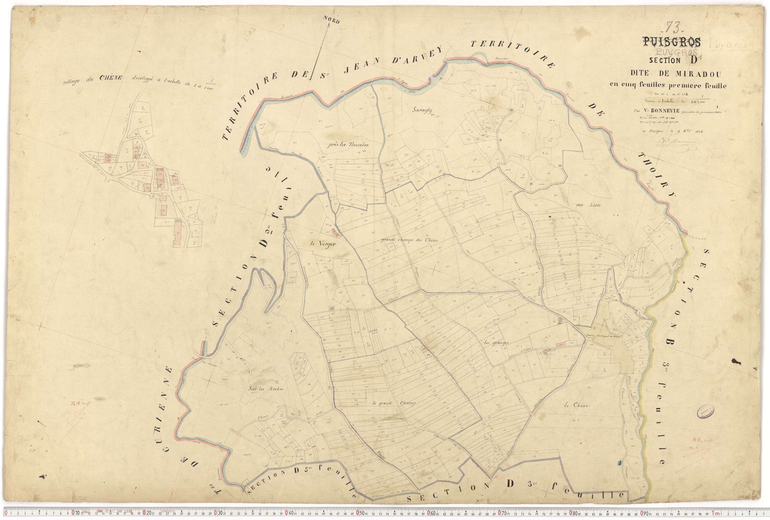 Puygros - Cadastre français (1864).