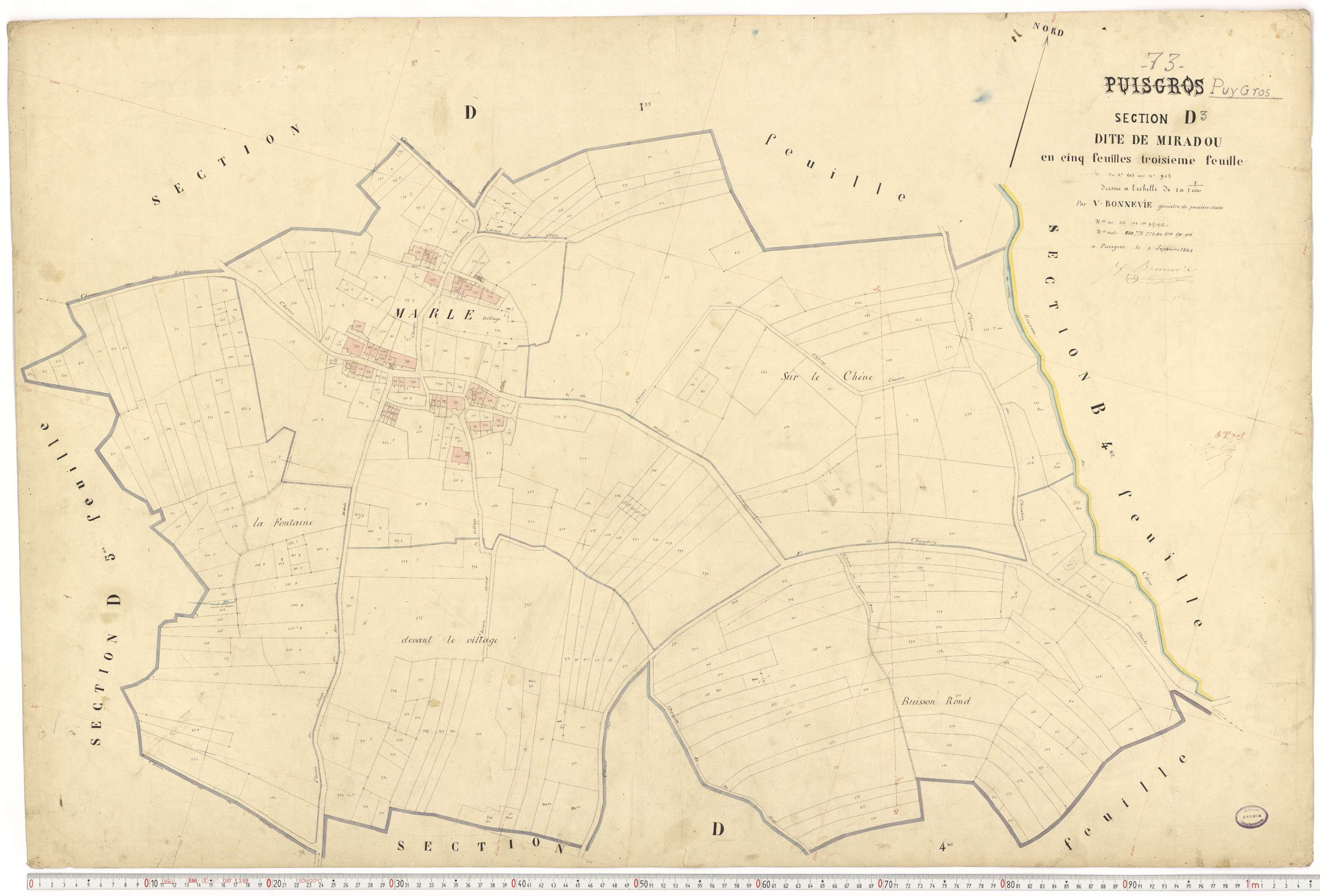 Puygros - Cadastre français (1864).