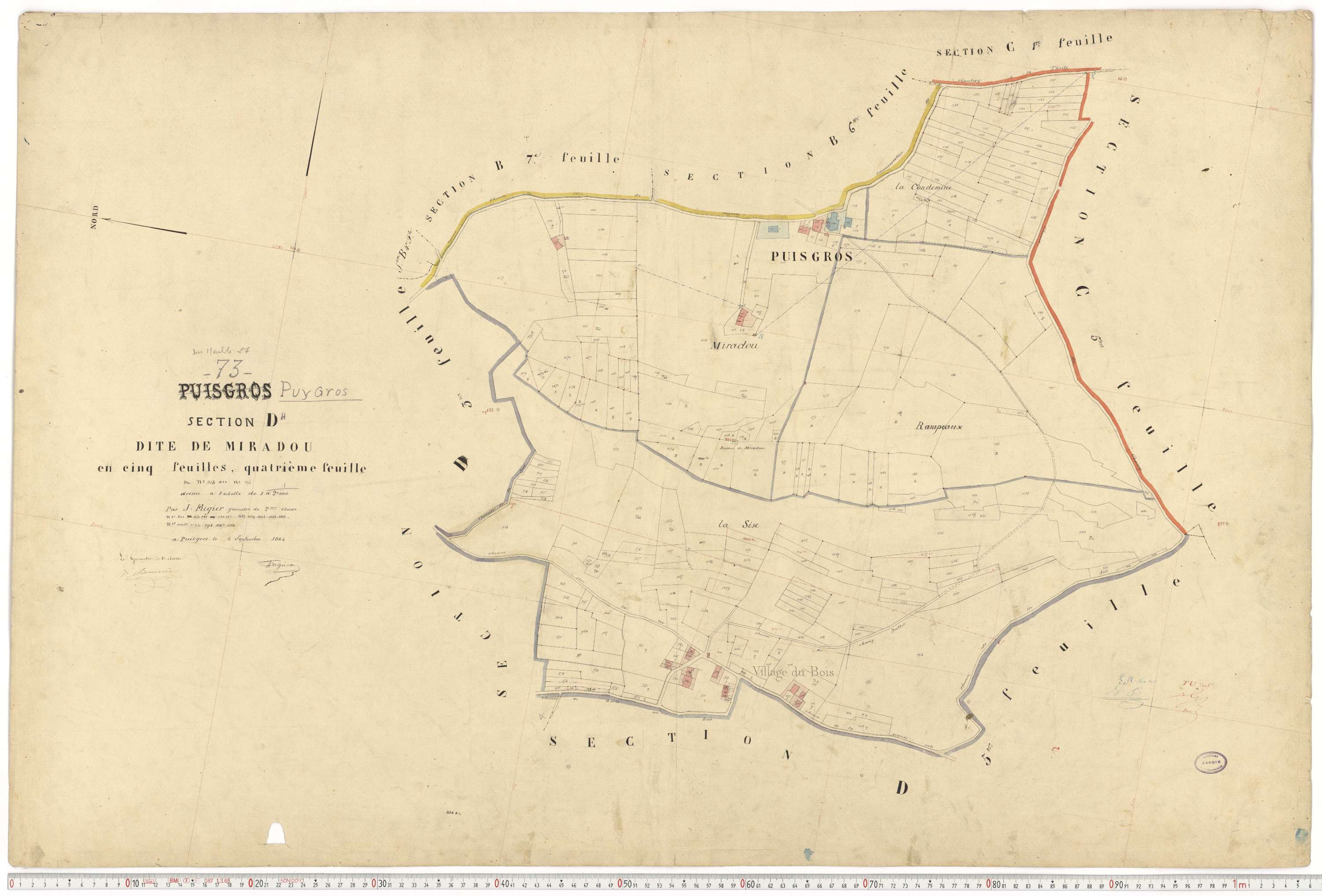 Puygros - Cadastre français (1864).