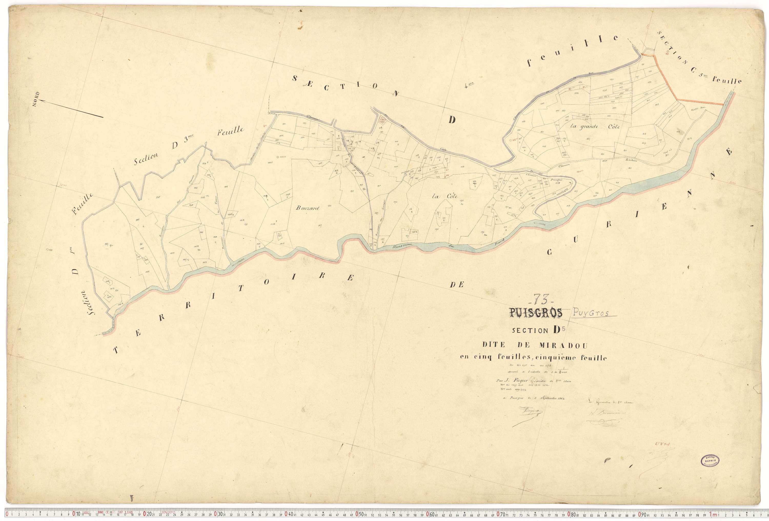 Puygros - Cadastre français (1864).