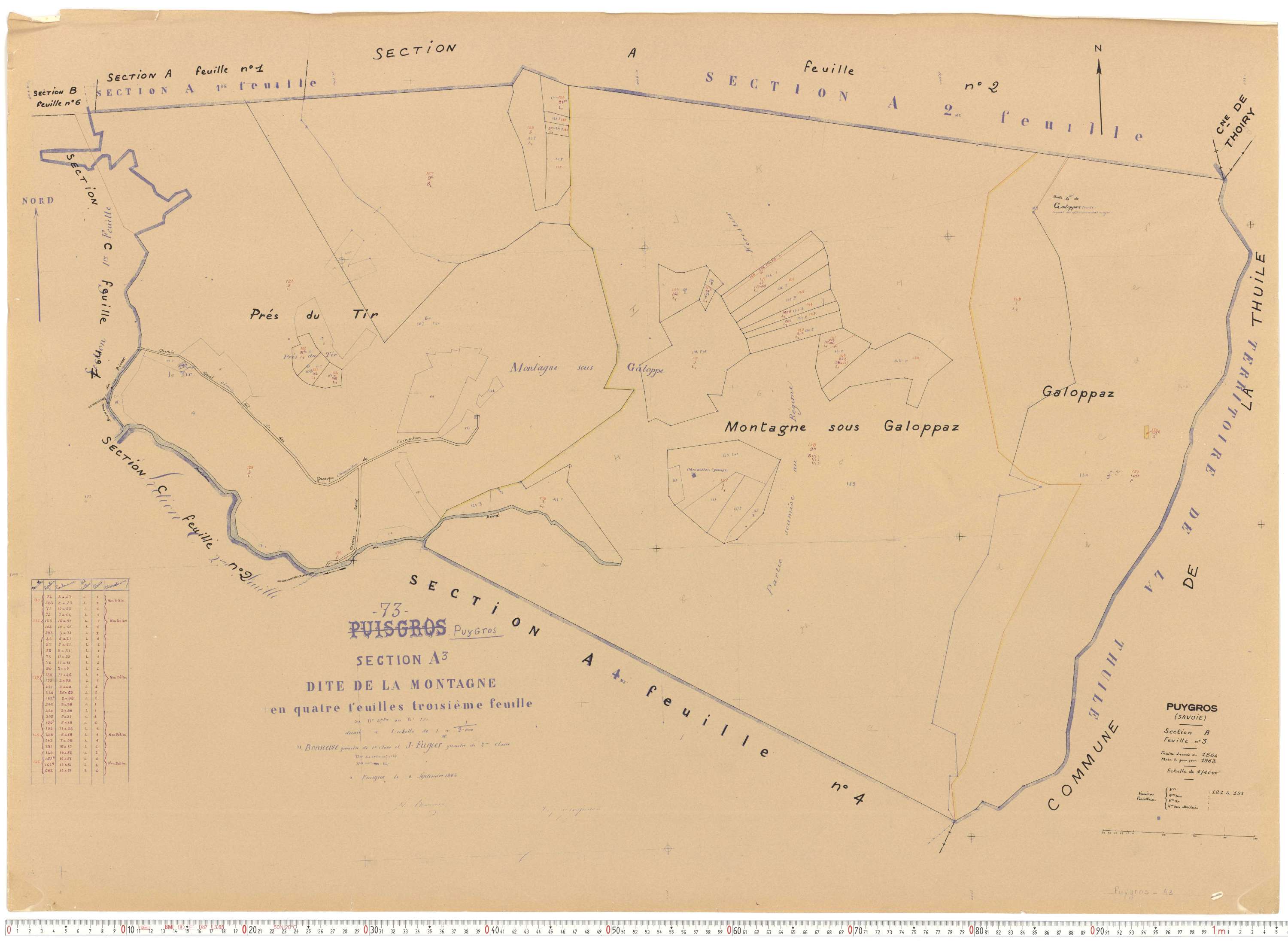 Puygros - Cadastre rénové, version de travail (1963).