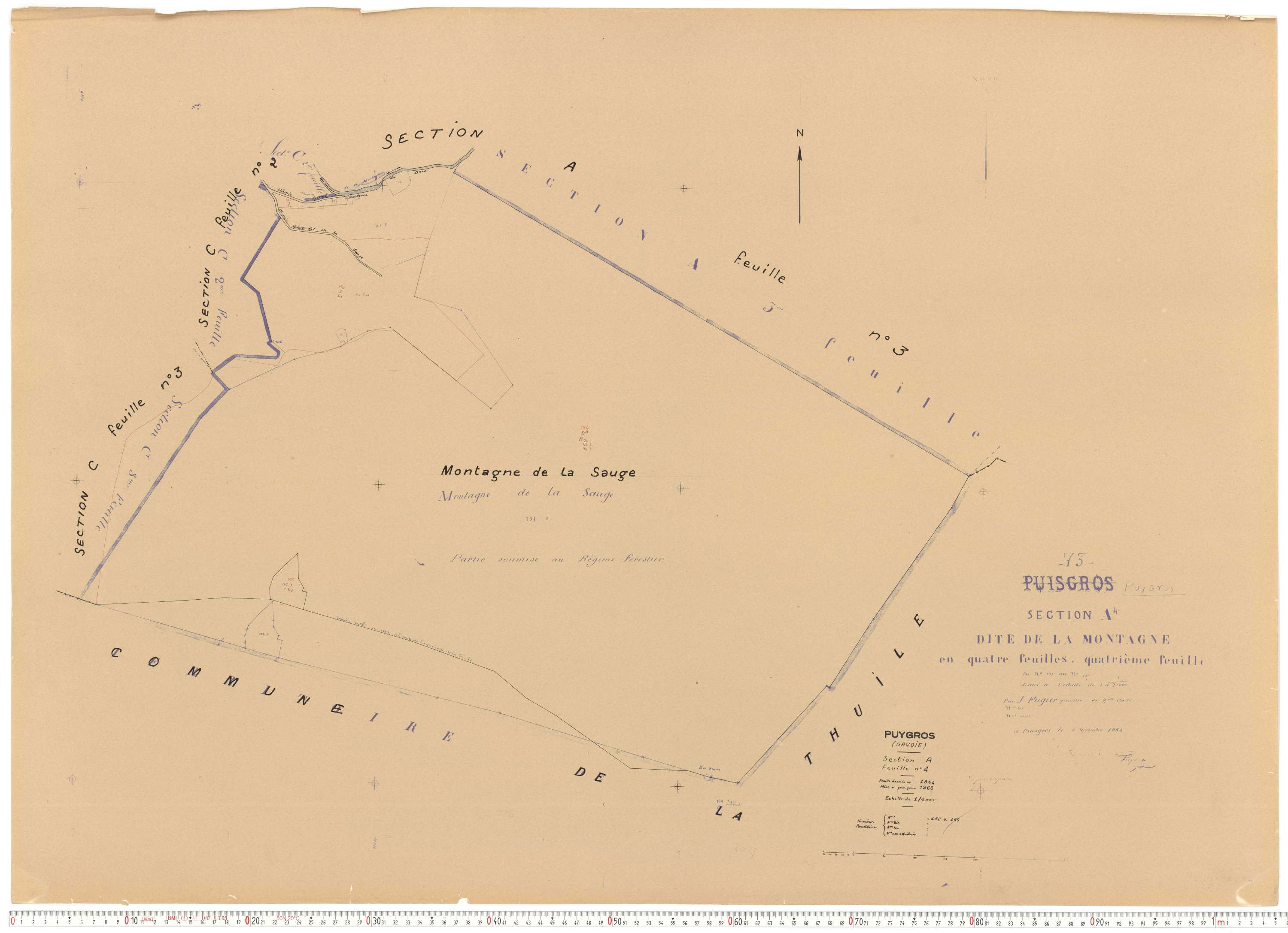 Puygros - Cadastre rénové, version de travail (1963).