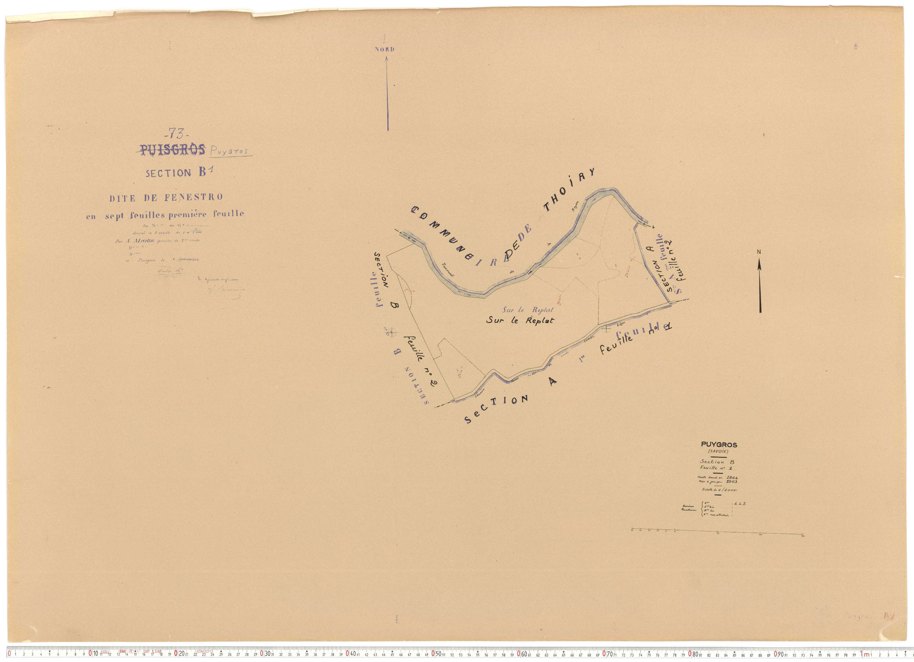 Puygros - Cadastre rénové, version de travail (1963).