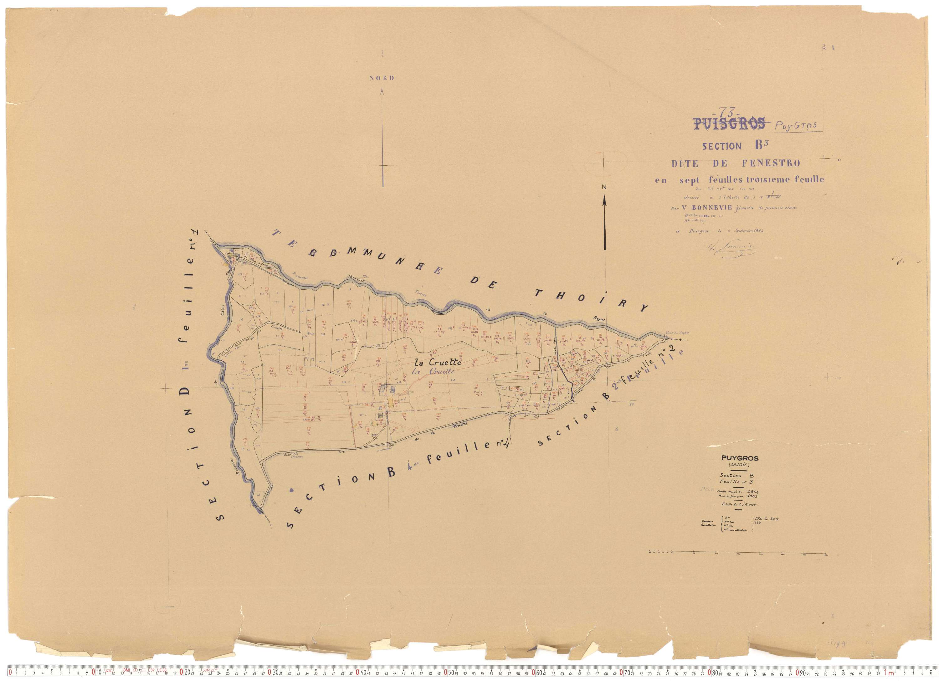 Puygros - Cadastre rénové, version de travail (1963).