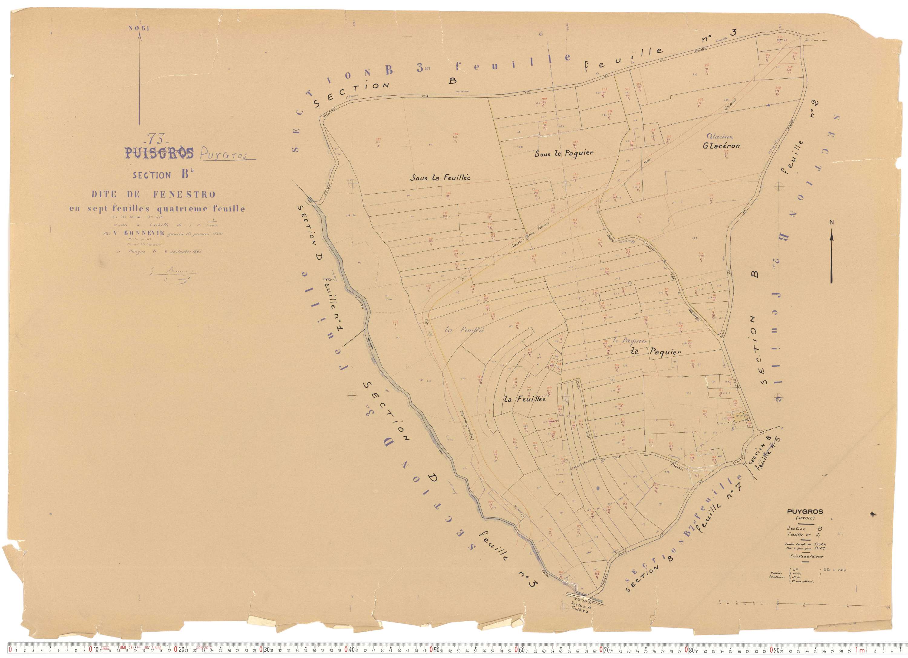 Puygros - Cadastre rénové, version de travail (1963).