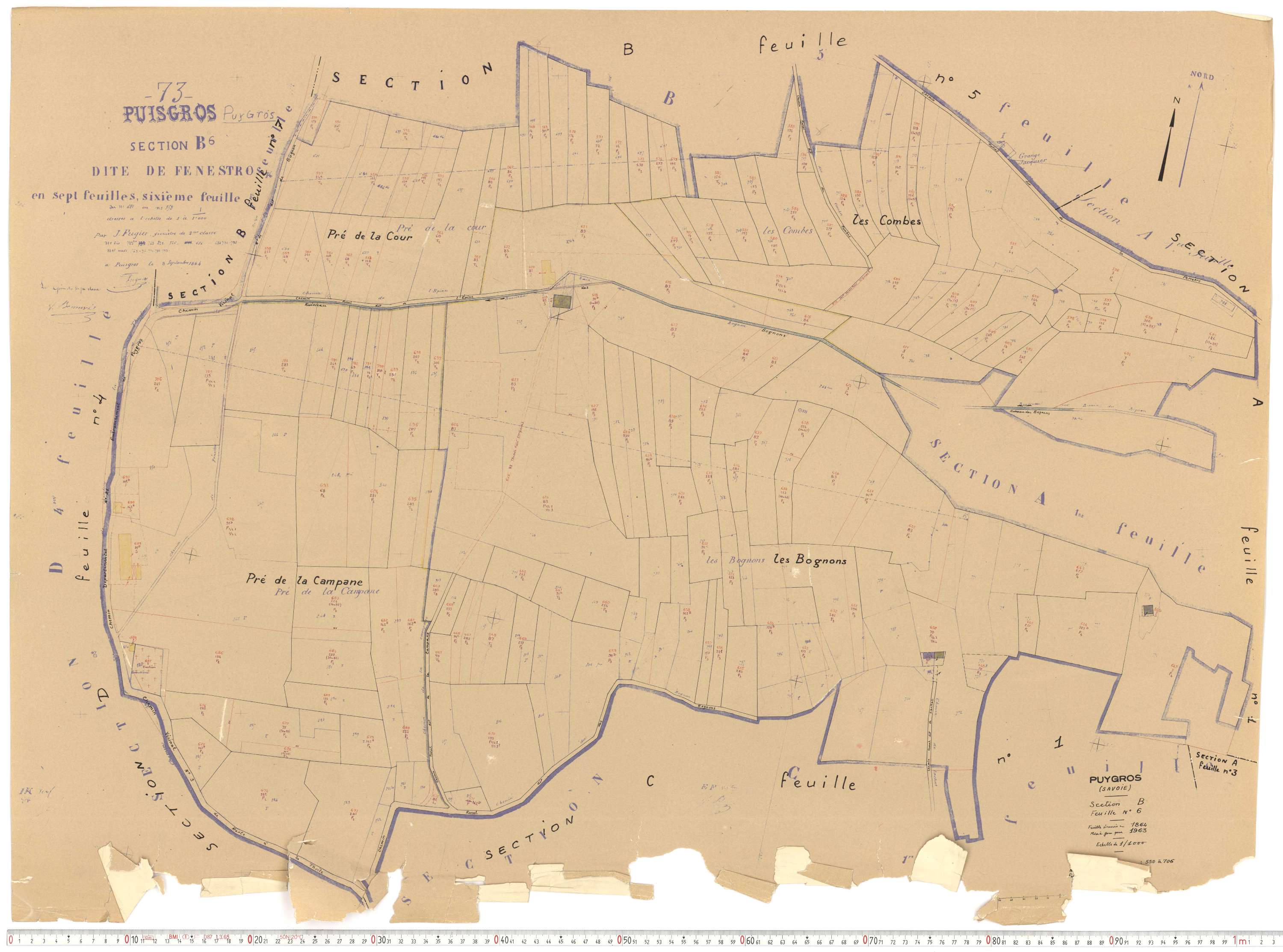 Puygros - Cadastre rénové, version de travail (1963).