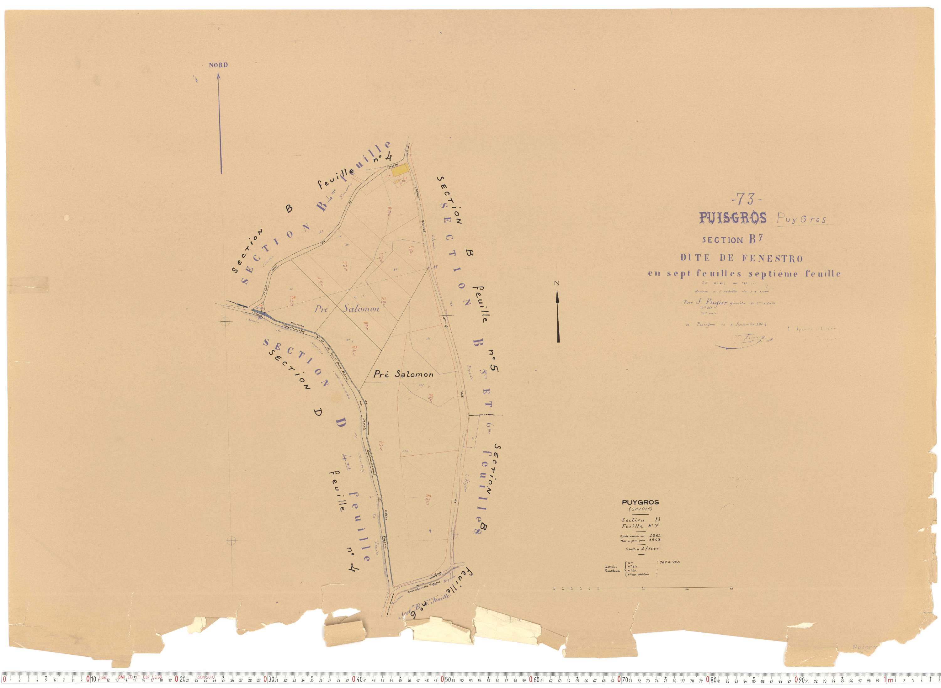 Puygros - Cadastre rénové, version de travail (1963).