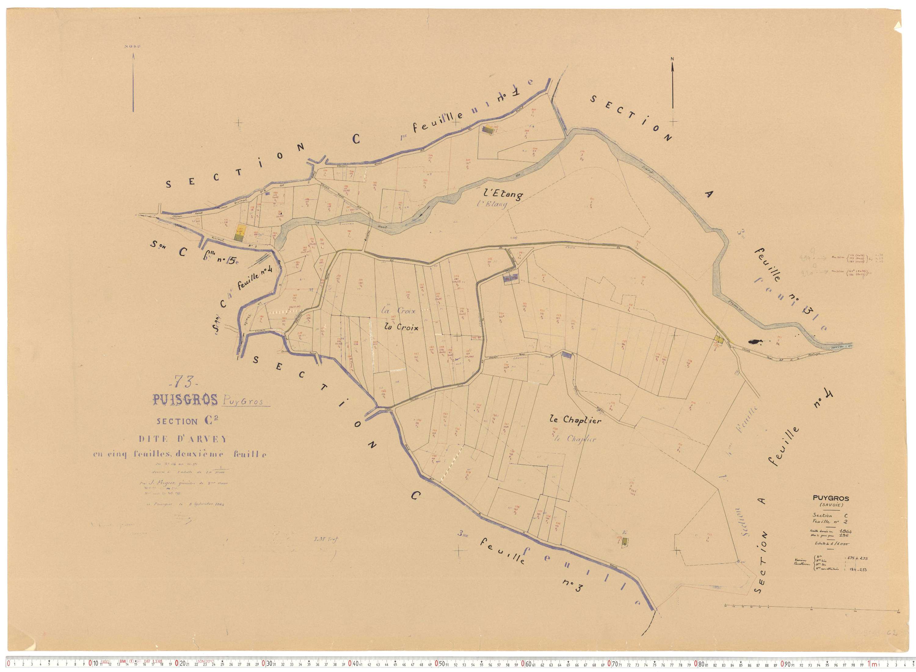 Puygros - Cadastre rénové, version de travail (1963).