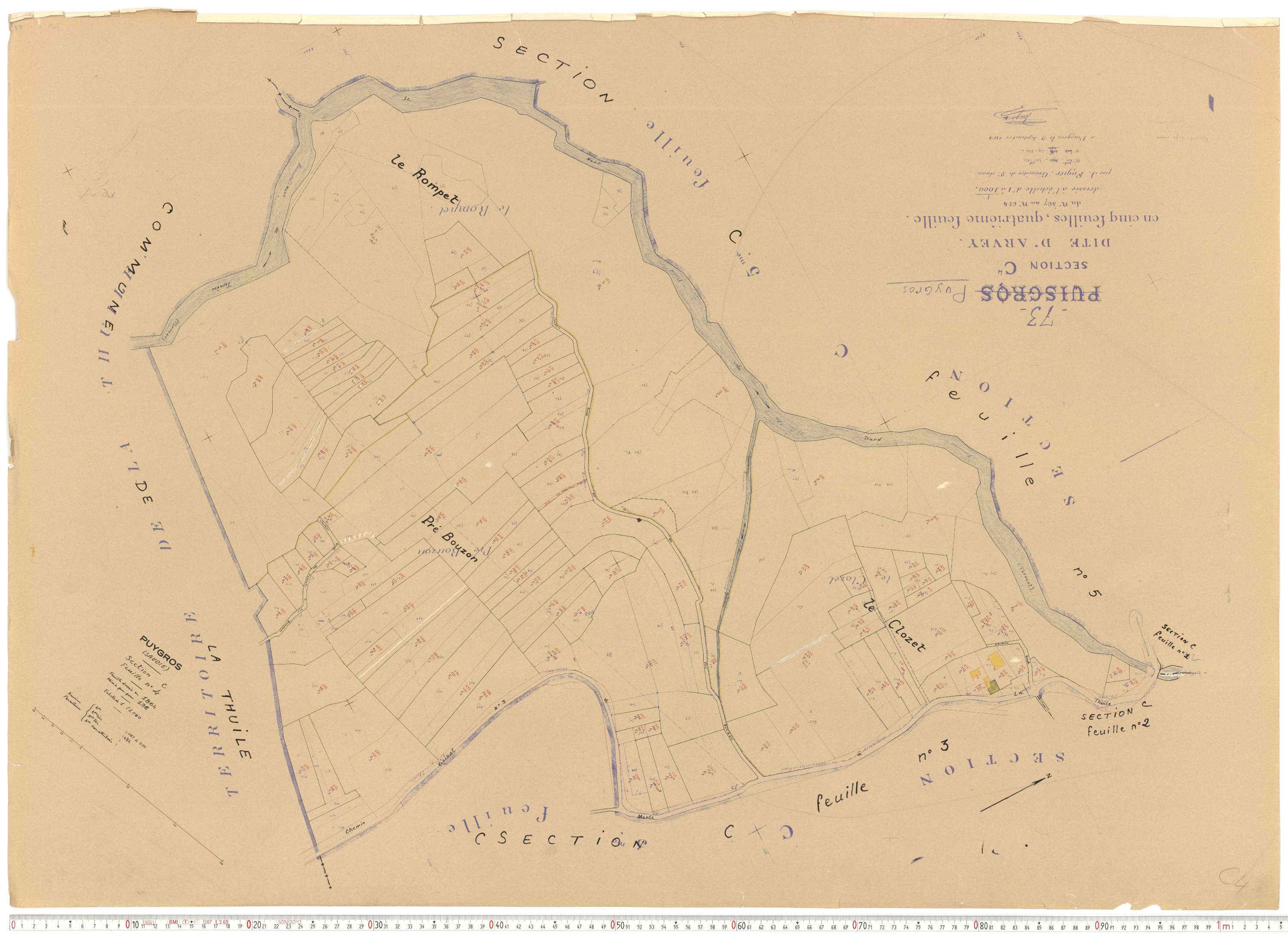Puygros - Cadastre rénové, version de travail (1963).