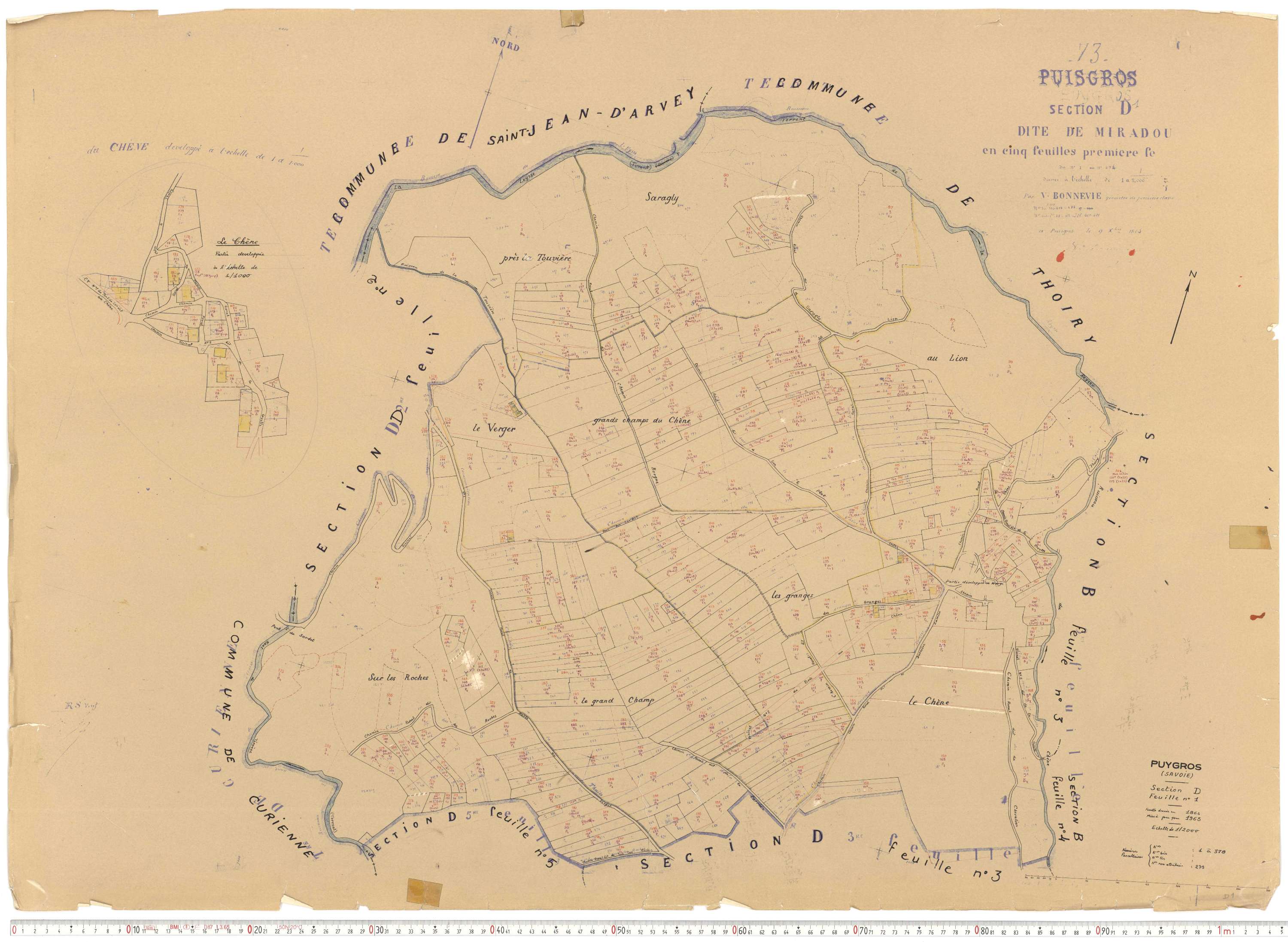Puygros - Cadastre rénové, version de travail (1963).