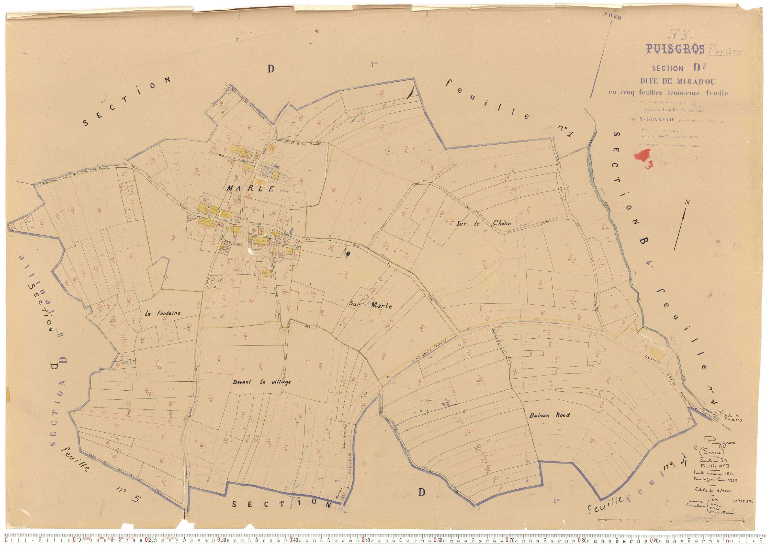 Puygros - Cadastre rénové, version de travail (1963).