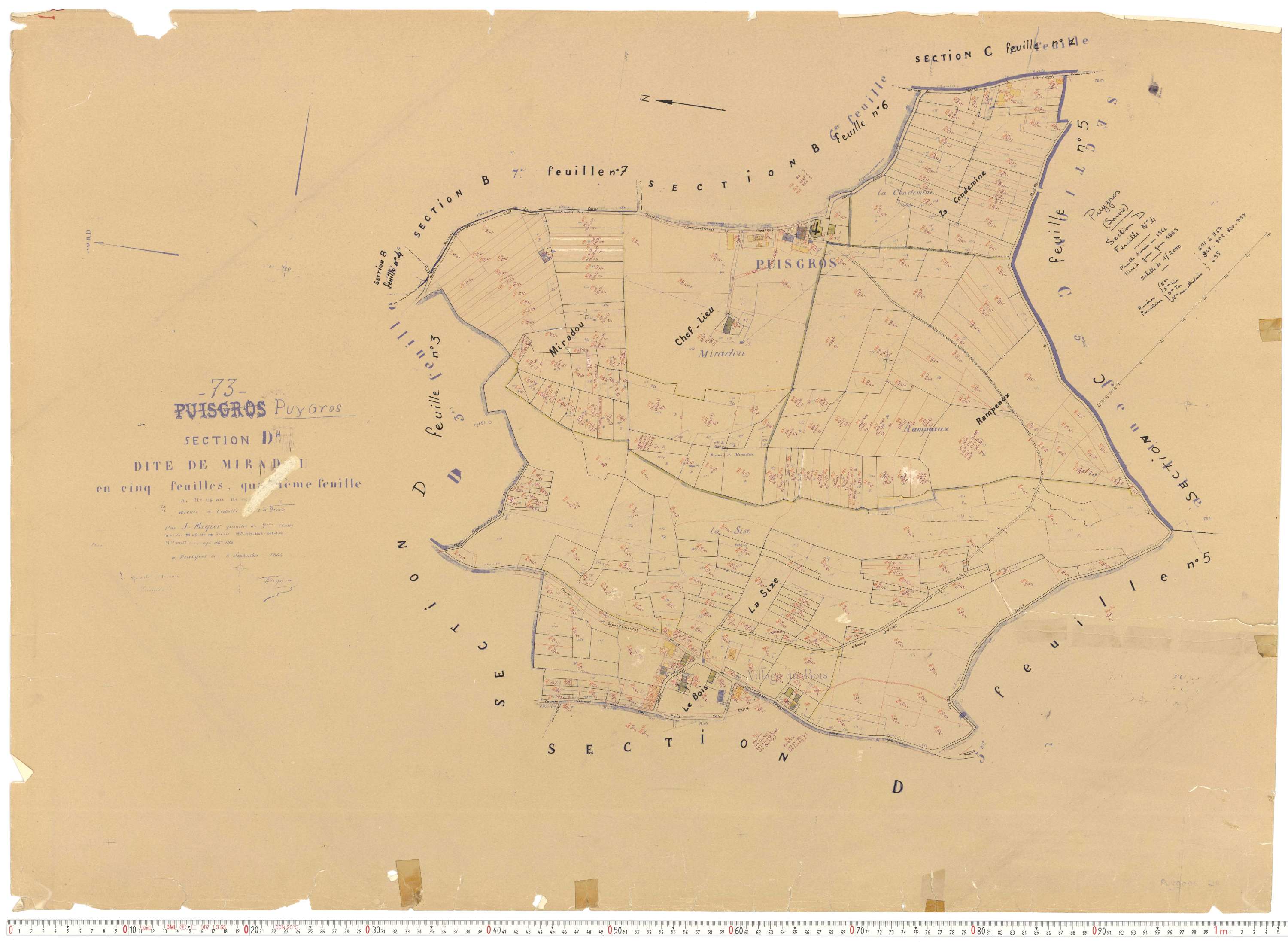 Puygros - Cadastre rénové, version de travail (1963).