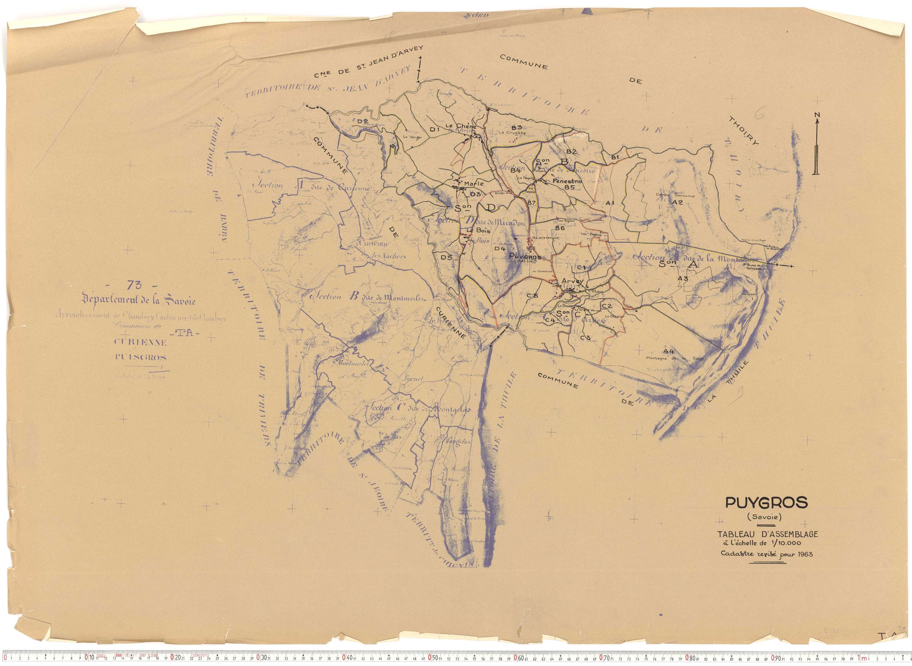 Puygros - Cadastre rénové, version de travail (1963).