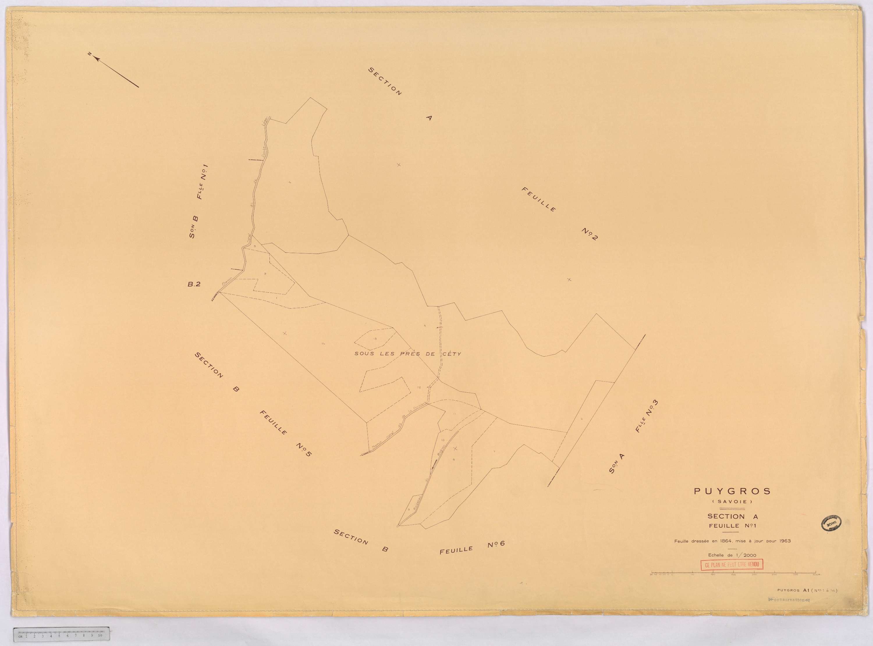 Puygros - Cadastre rénové, version définitive (1963).