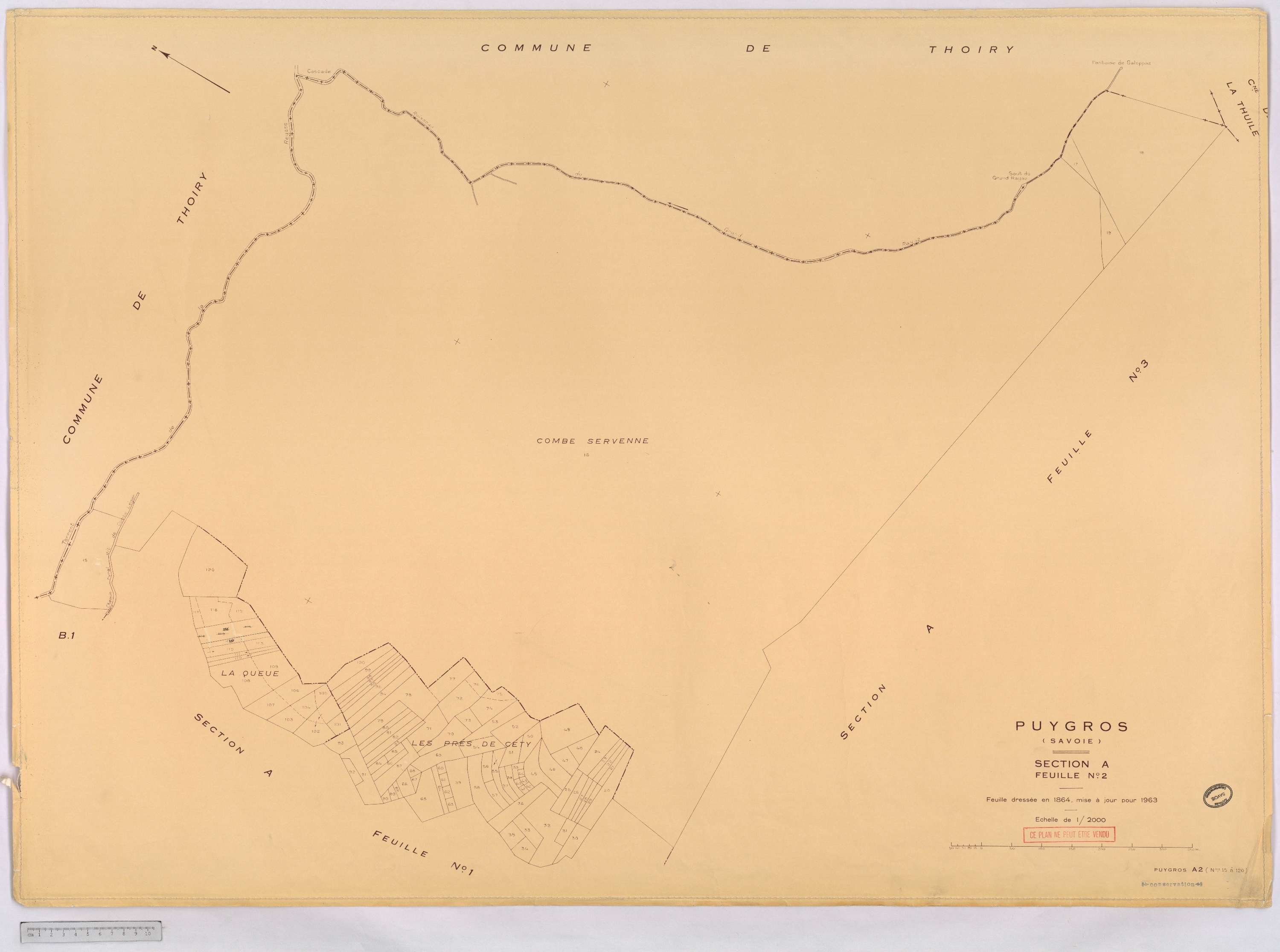 Puygros - Cadastre rénové, version définitive (1963).