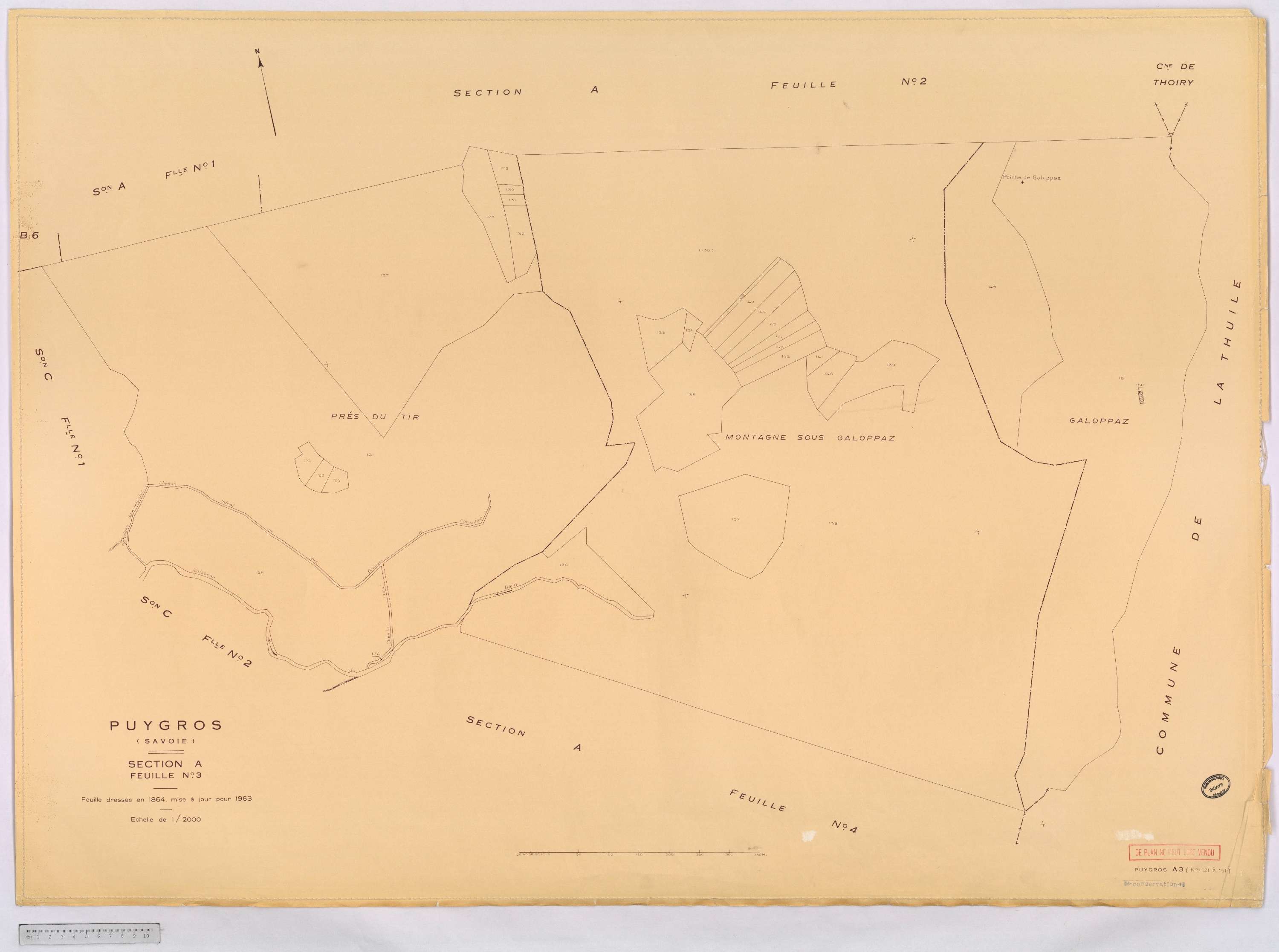 Puygros - Cadastre rénové, version définitive (1963).