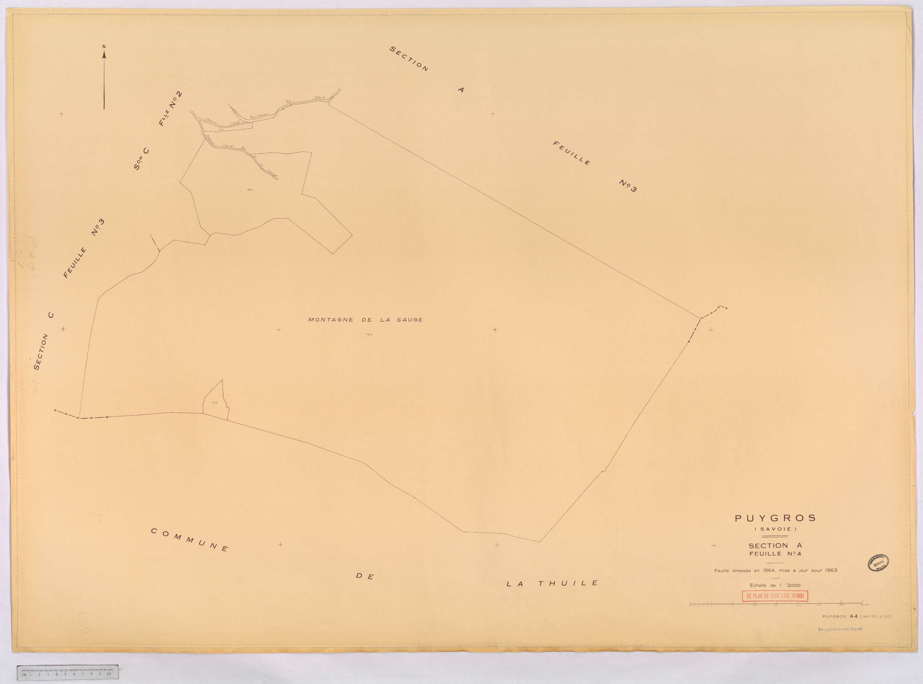 Puygros - Cadastre rénové, version définitive (1963).