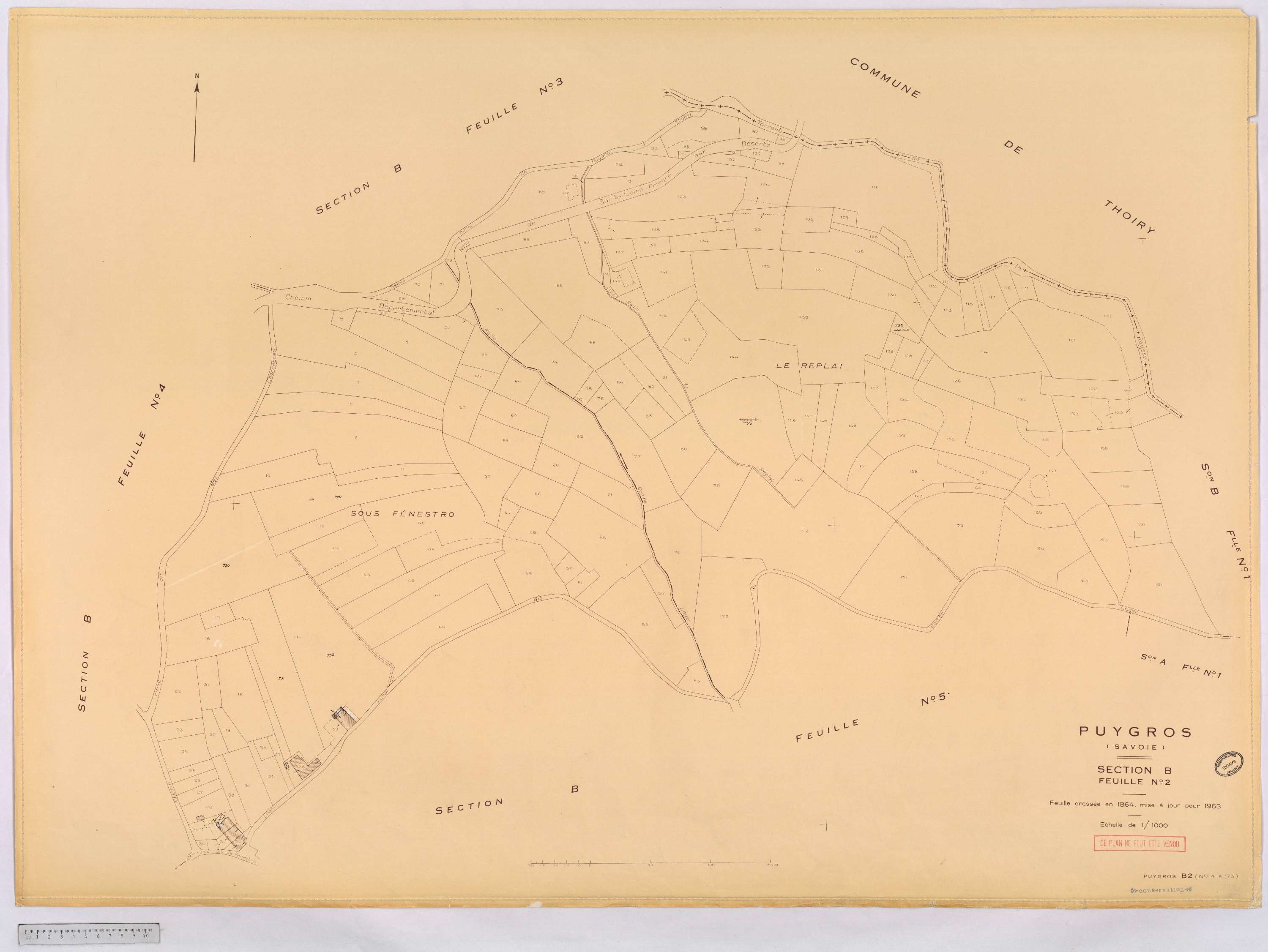 Puygros - Cadastre rénové, version définitive (1963).