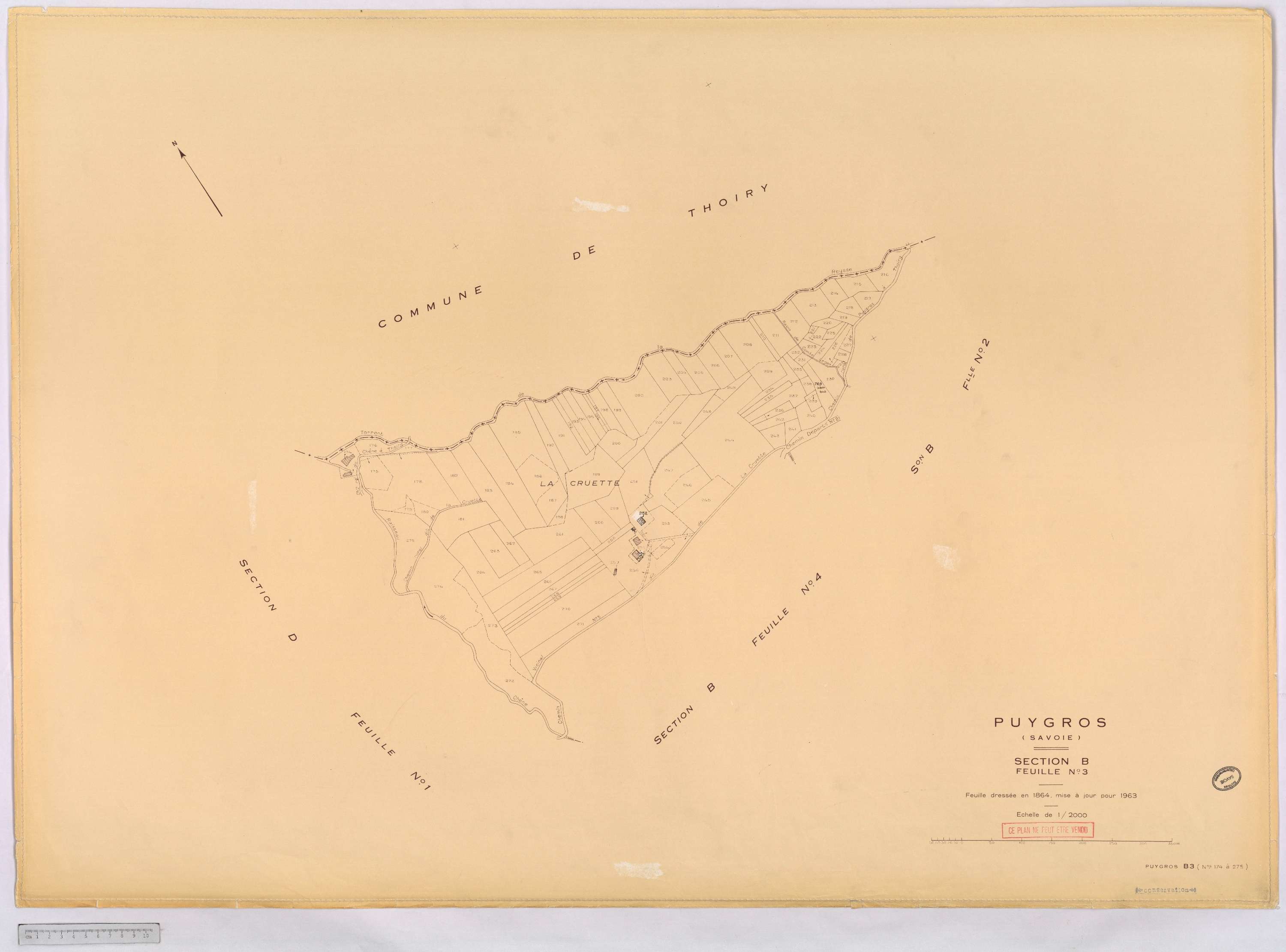Puygros - Cadastre rénové, version définitive (1963).