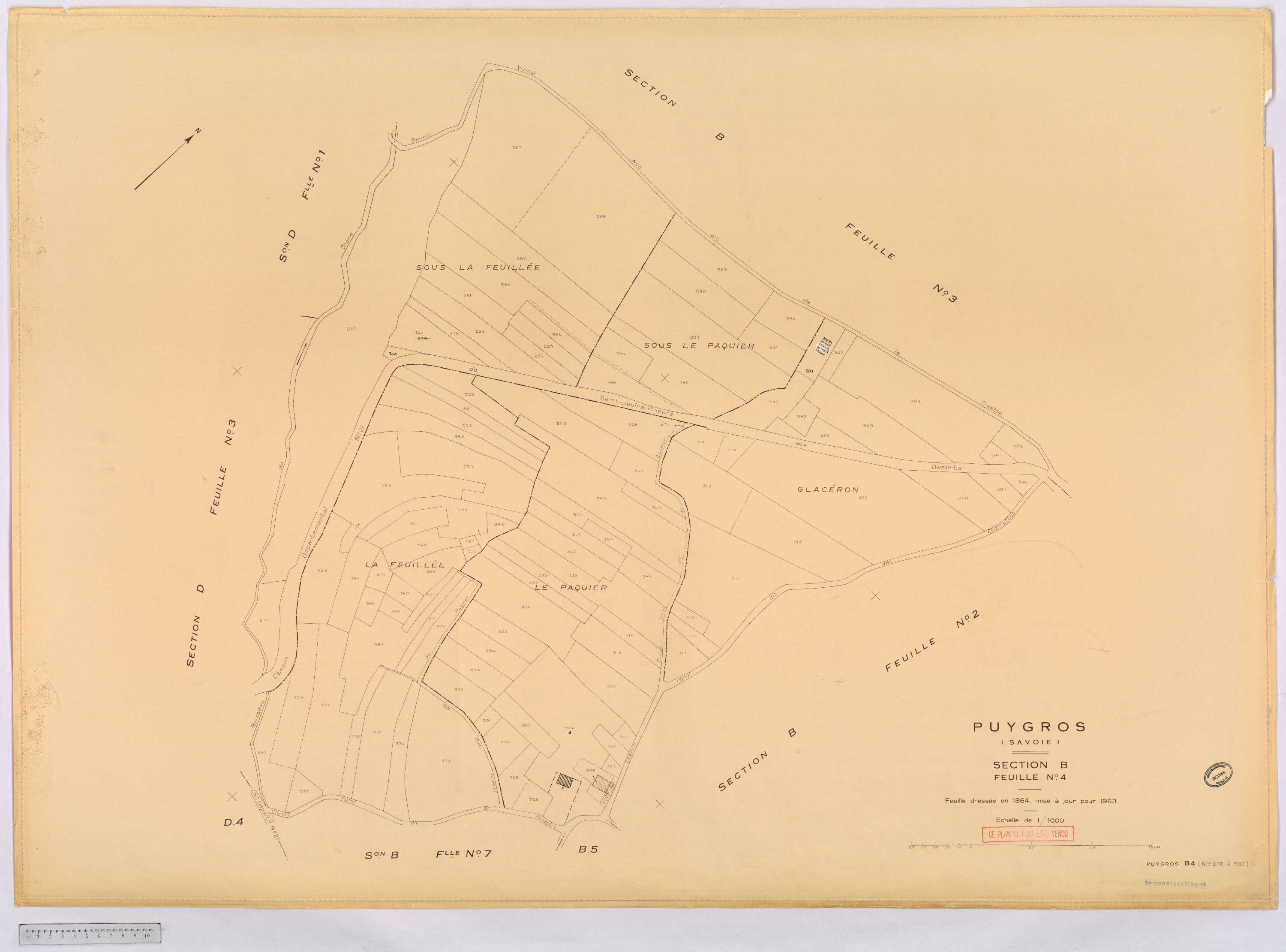 Puygros - Cadastre rénové, version définitive (1963).