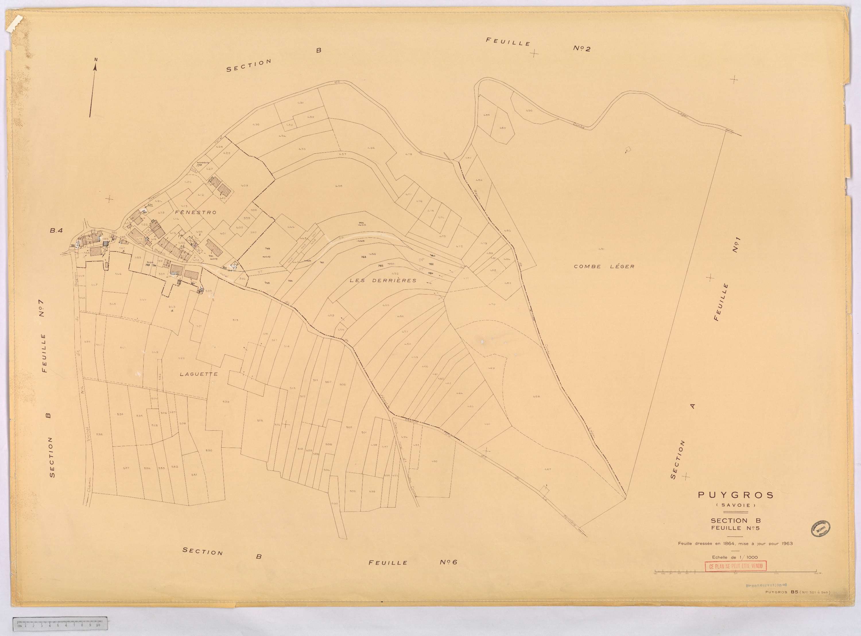 Puygros - Cadastre rénové, version définitive (1963).