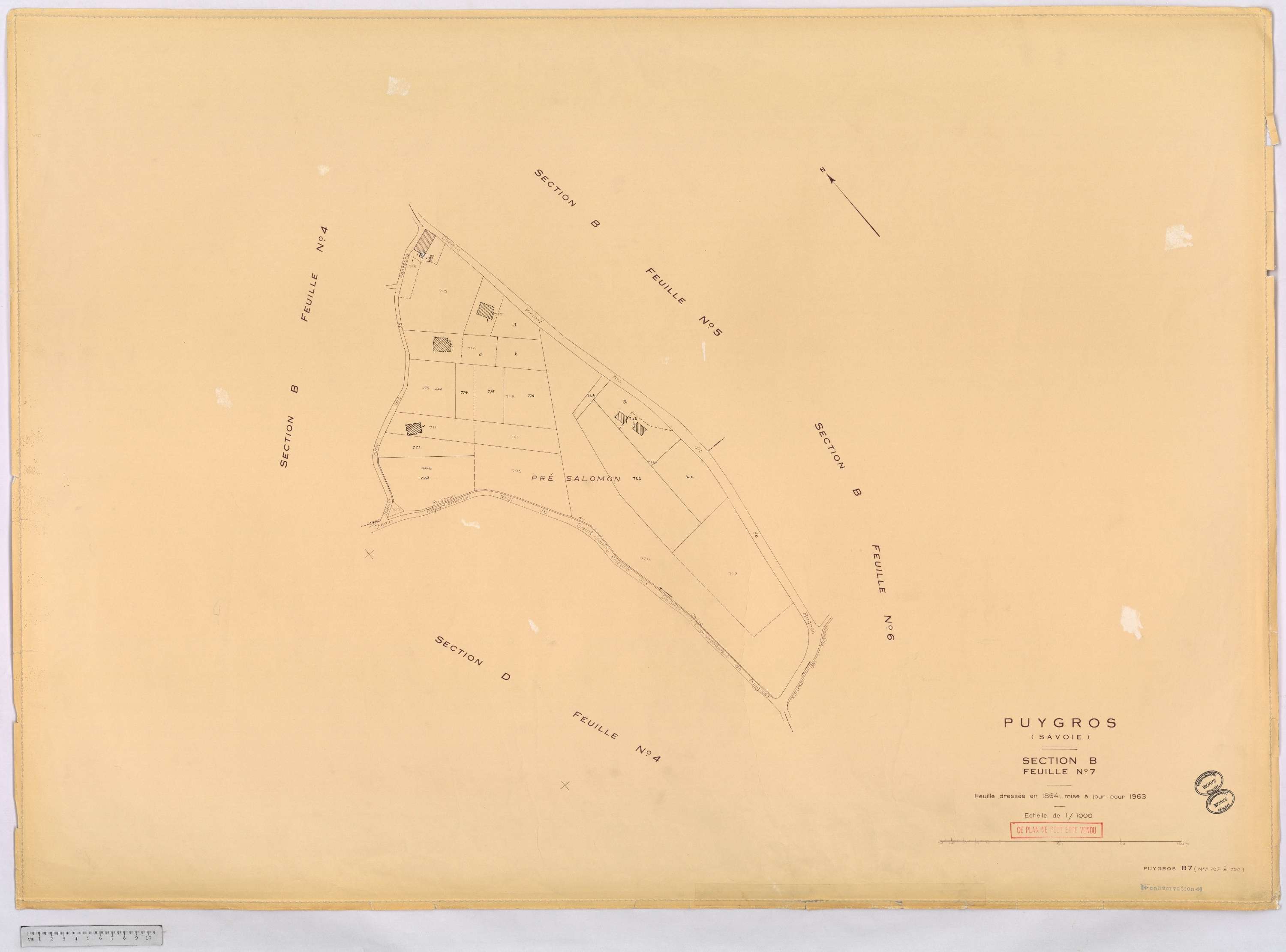Puygros - Cadastre rénové, version définitive (1963).