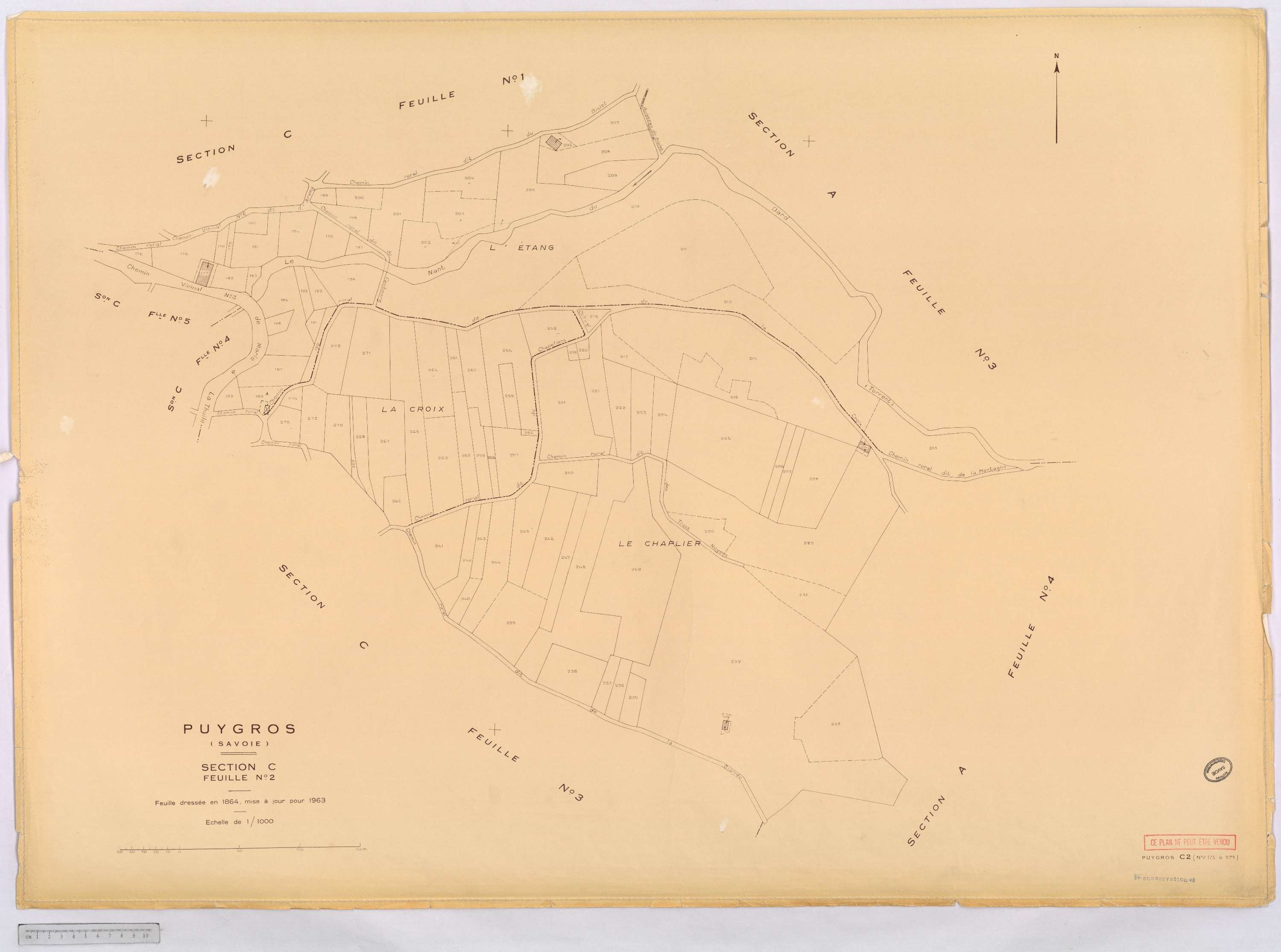 Puygros - Cadastre rénové, version définitive (1963).
