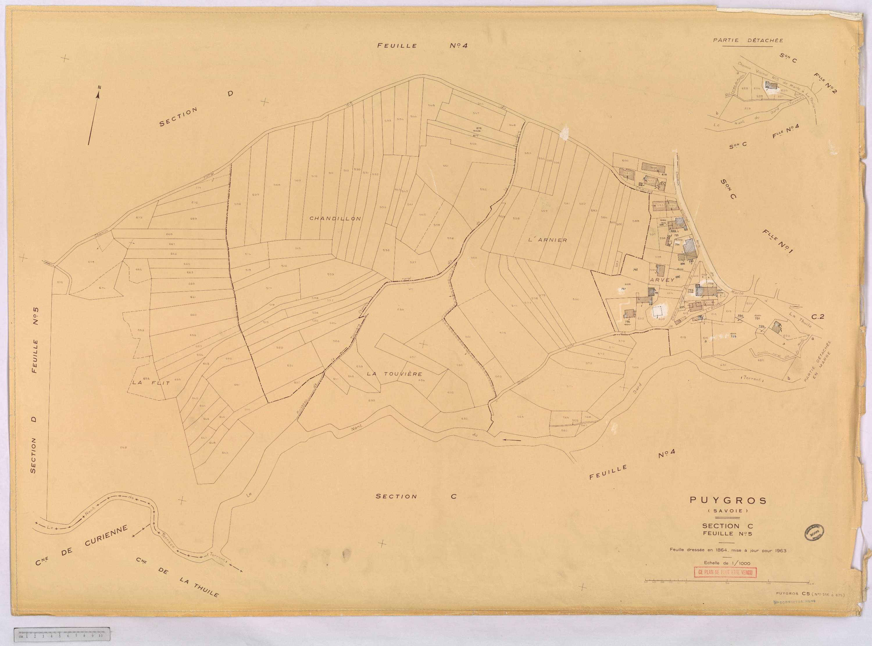 Puygros - Cadastre rénové, version définitive (1963).