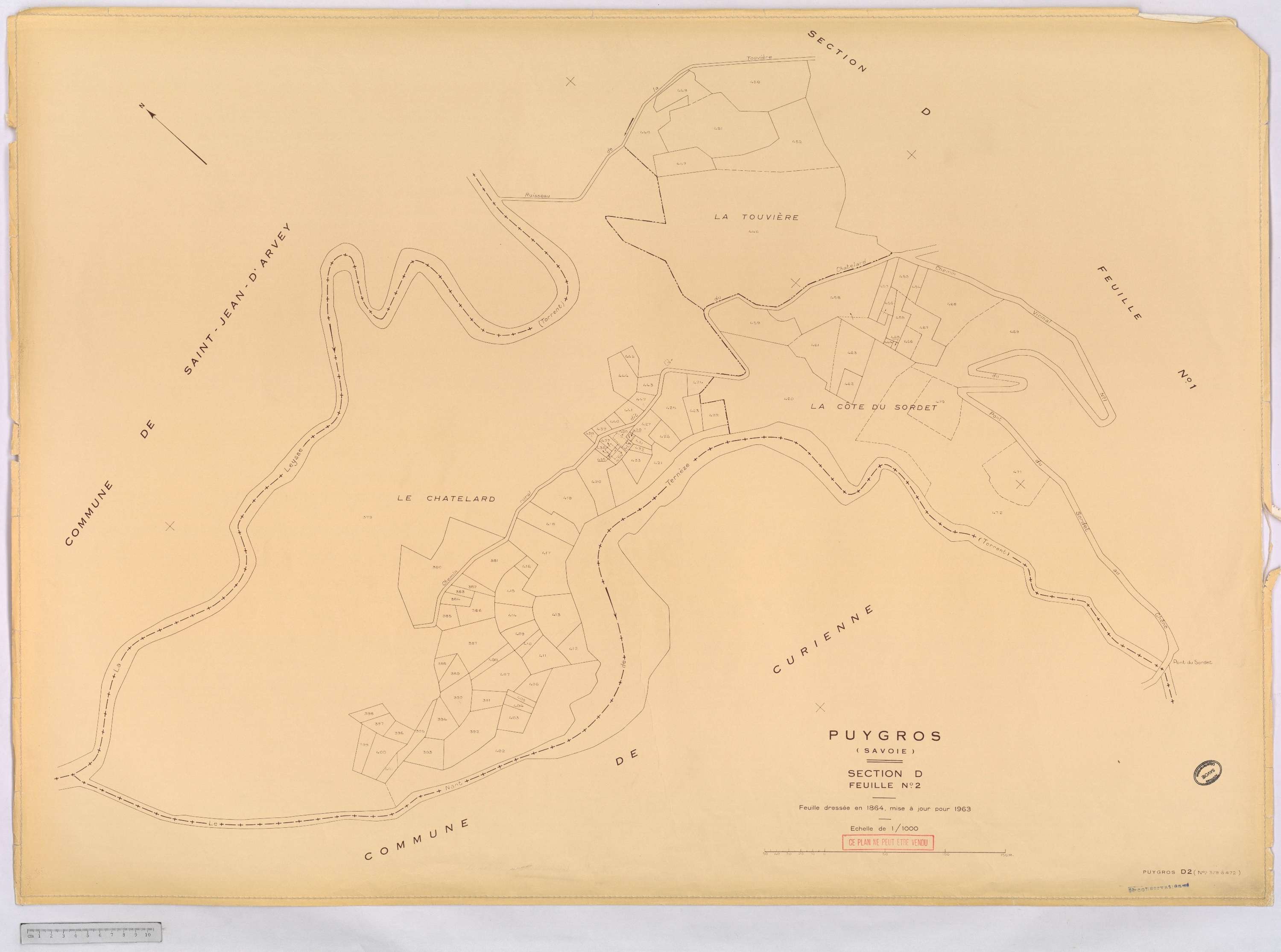Puygros - Cadastre rénové, version définitive (1963).