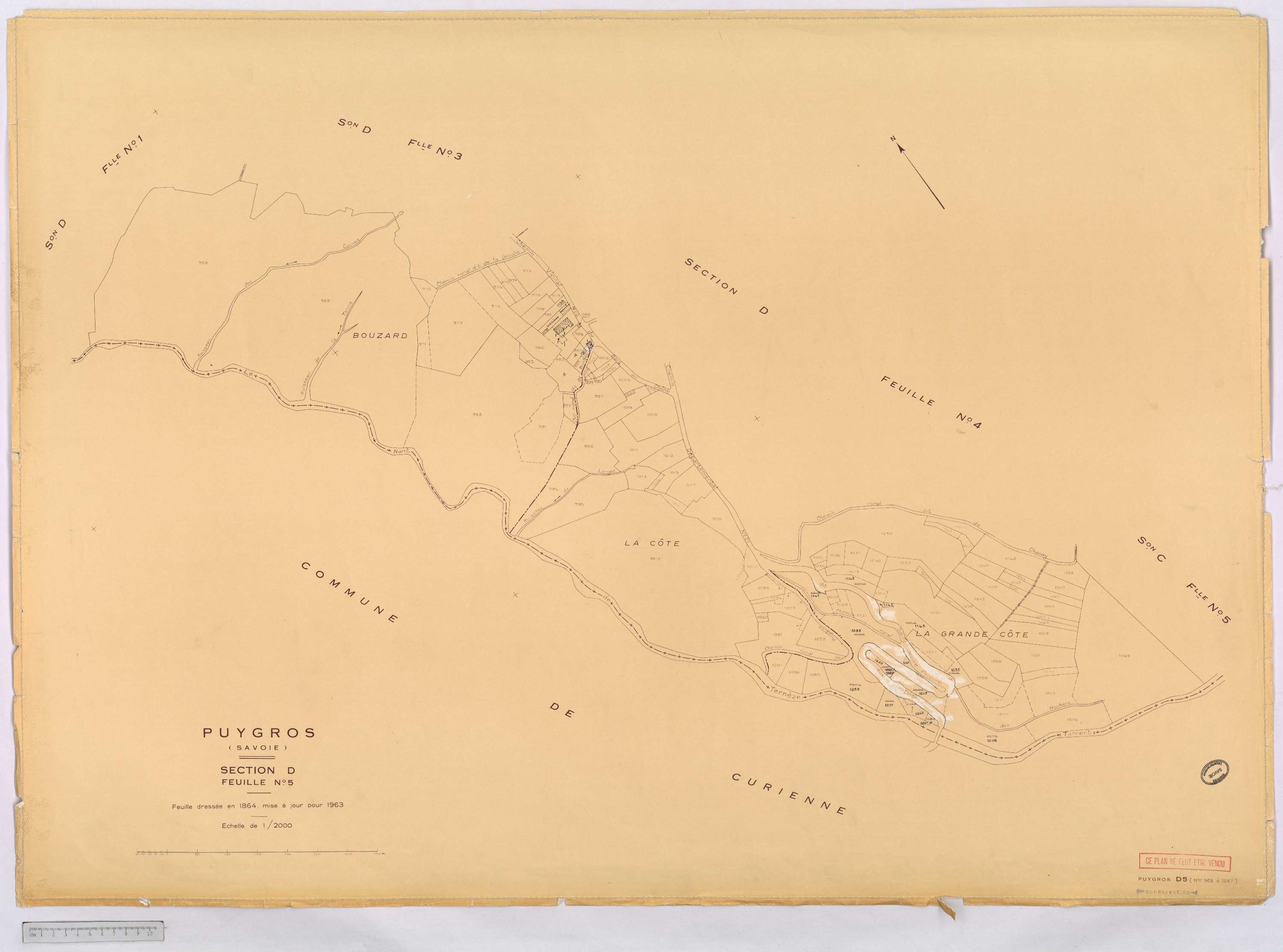 Puygros - Cadastre rénové, version définitive (1963).