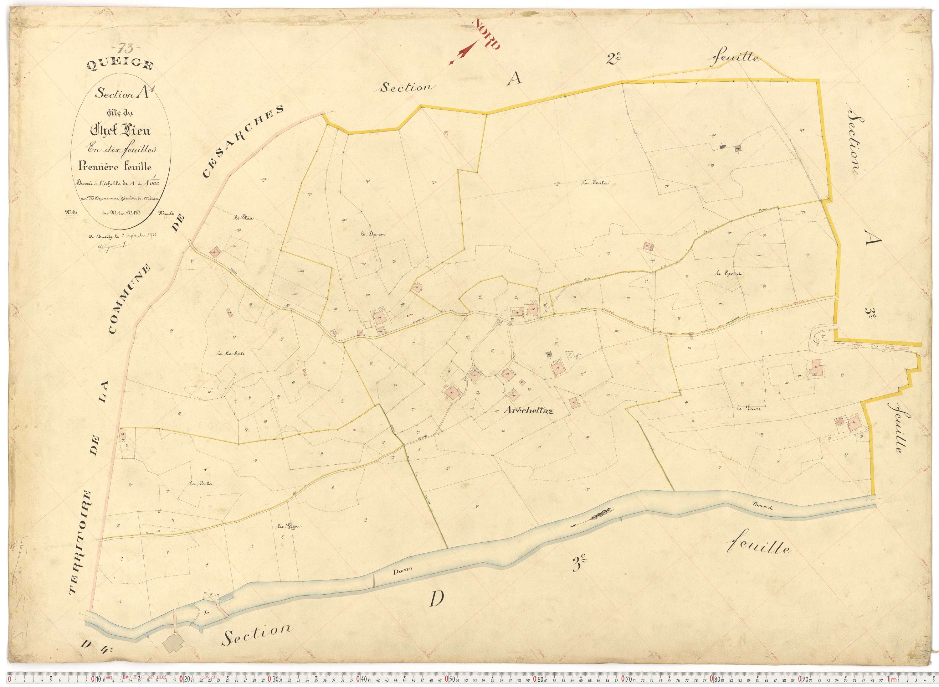Queige - Plans cadastraux du premier cadastre français.