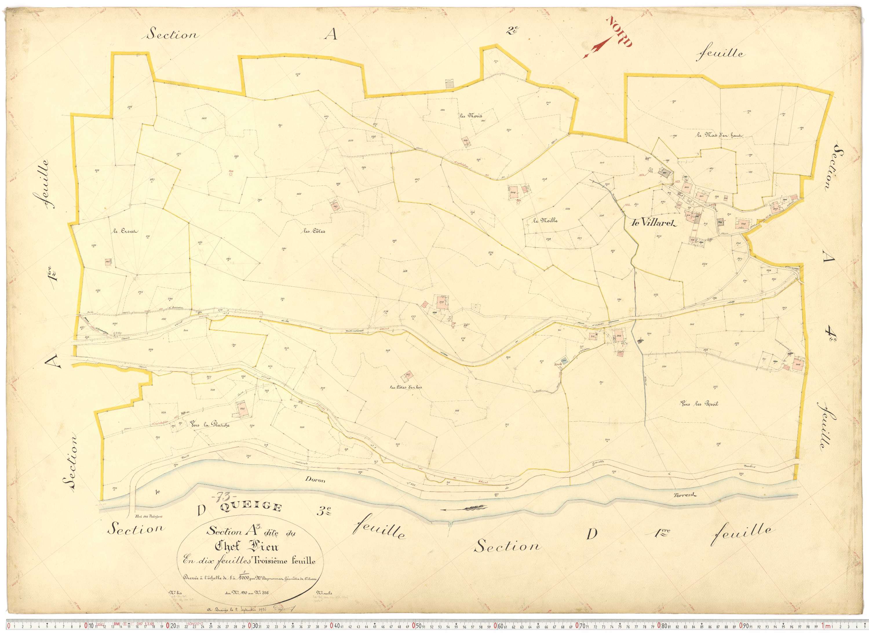 Queige - Plans cadastraux du premier cadastre français.