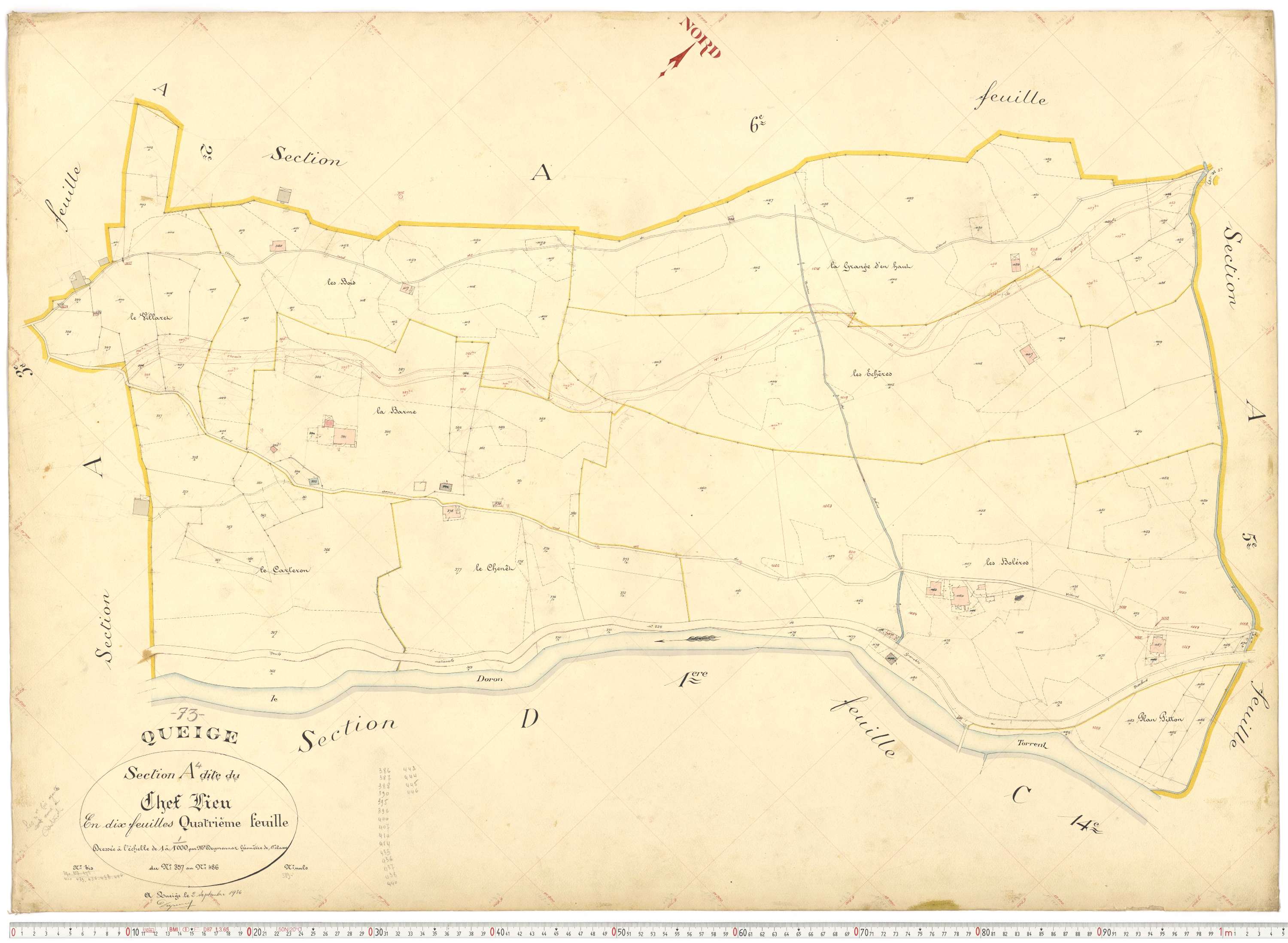 Queige - Plans cadastraux du premier cadastre français.