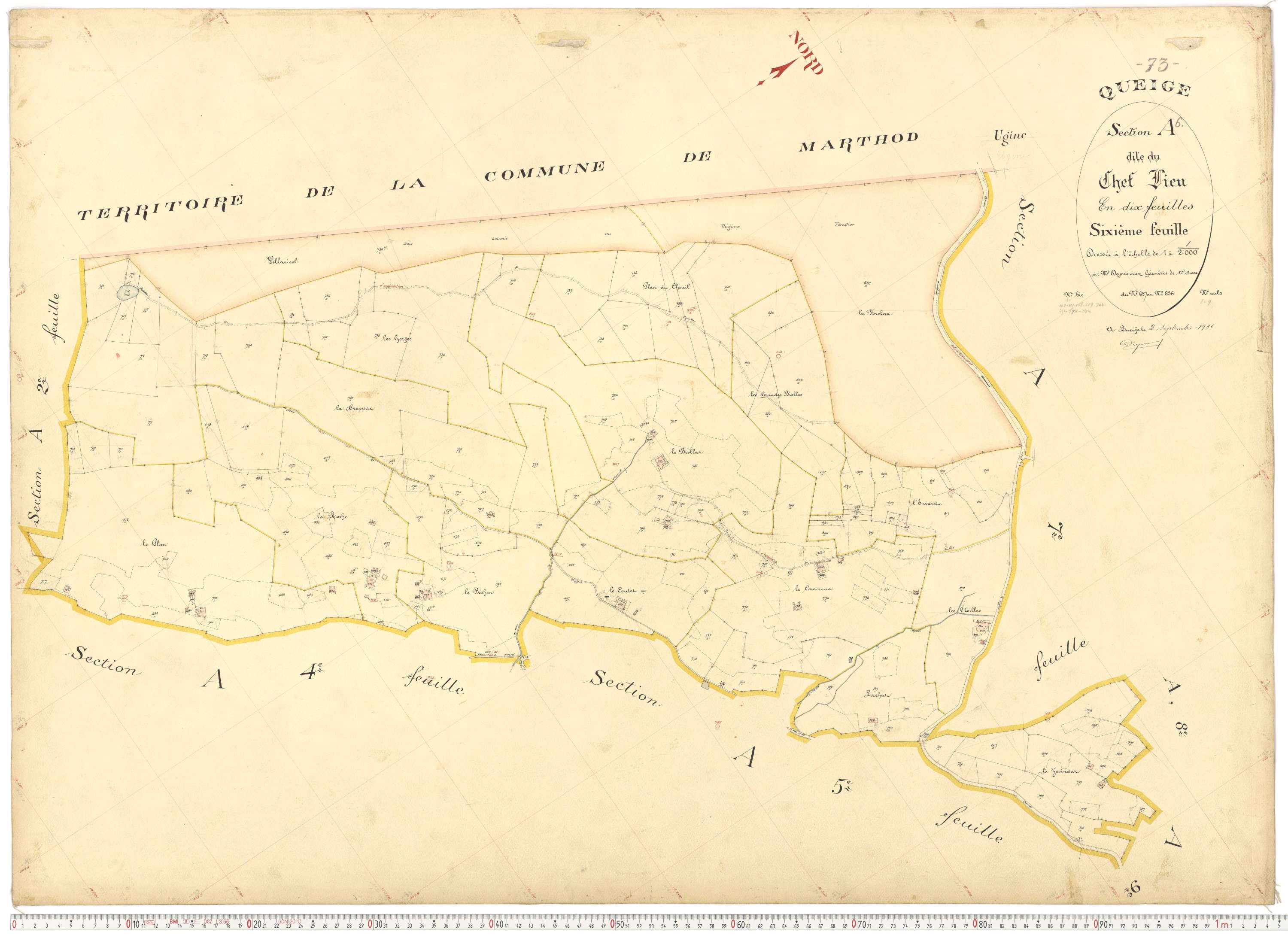 Queige - Plans cadastraux du premier cadastre français.