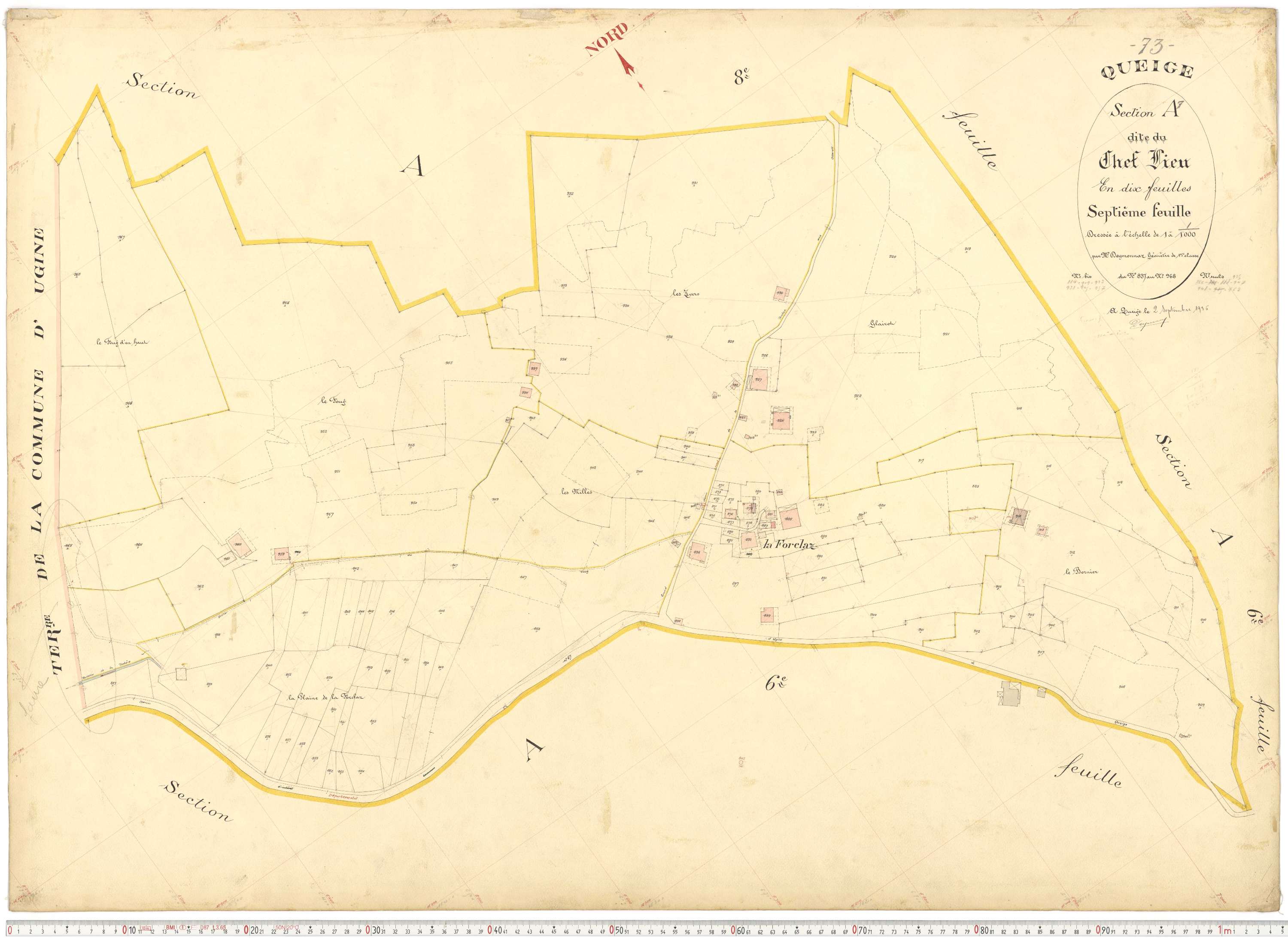 Queige - Plans cadastraux du premier cadastre français.