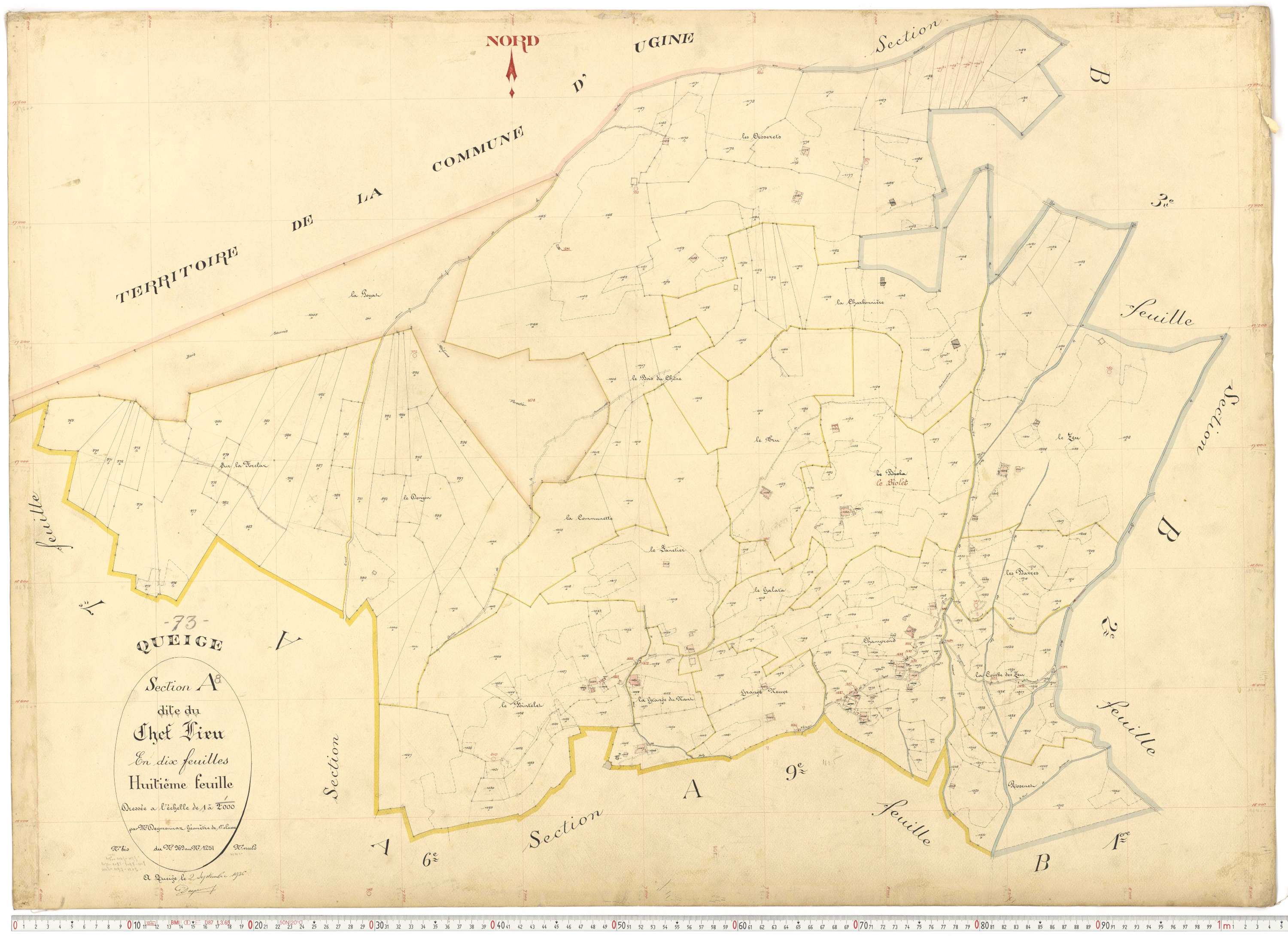 Queige - Plans cadastraux du premier cadastre français.